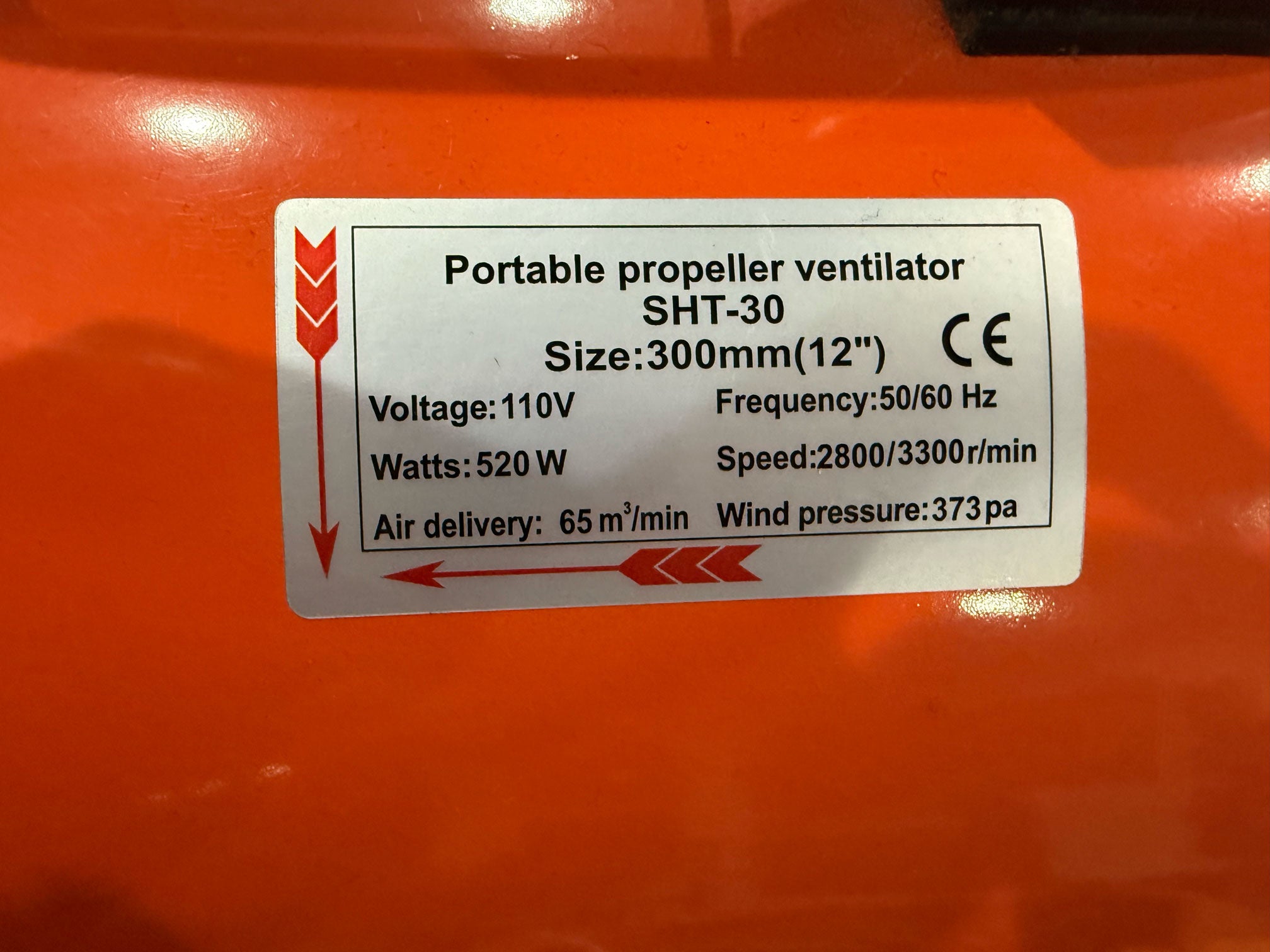 VEVOR Utility Blower Fan, 12 Inches, High Velocity Ventilator, Portable Ventilation Fan, Fume Extractor (12 Inches Blower Fan with Duct) - USED