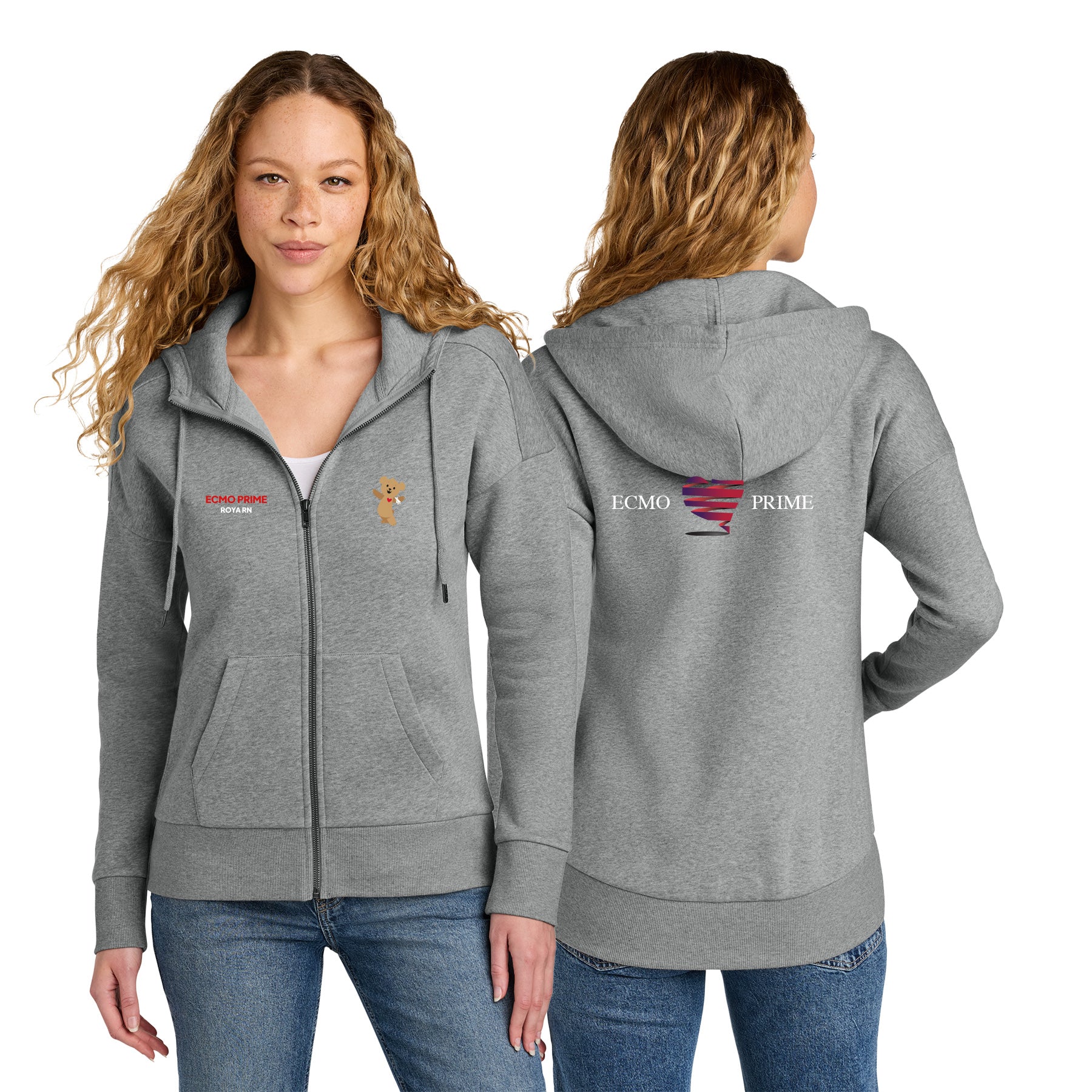 ECMO PRIME Women's Fleece Drop Shoulder Full-Zip Hoodie