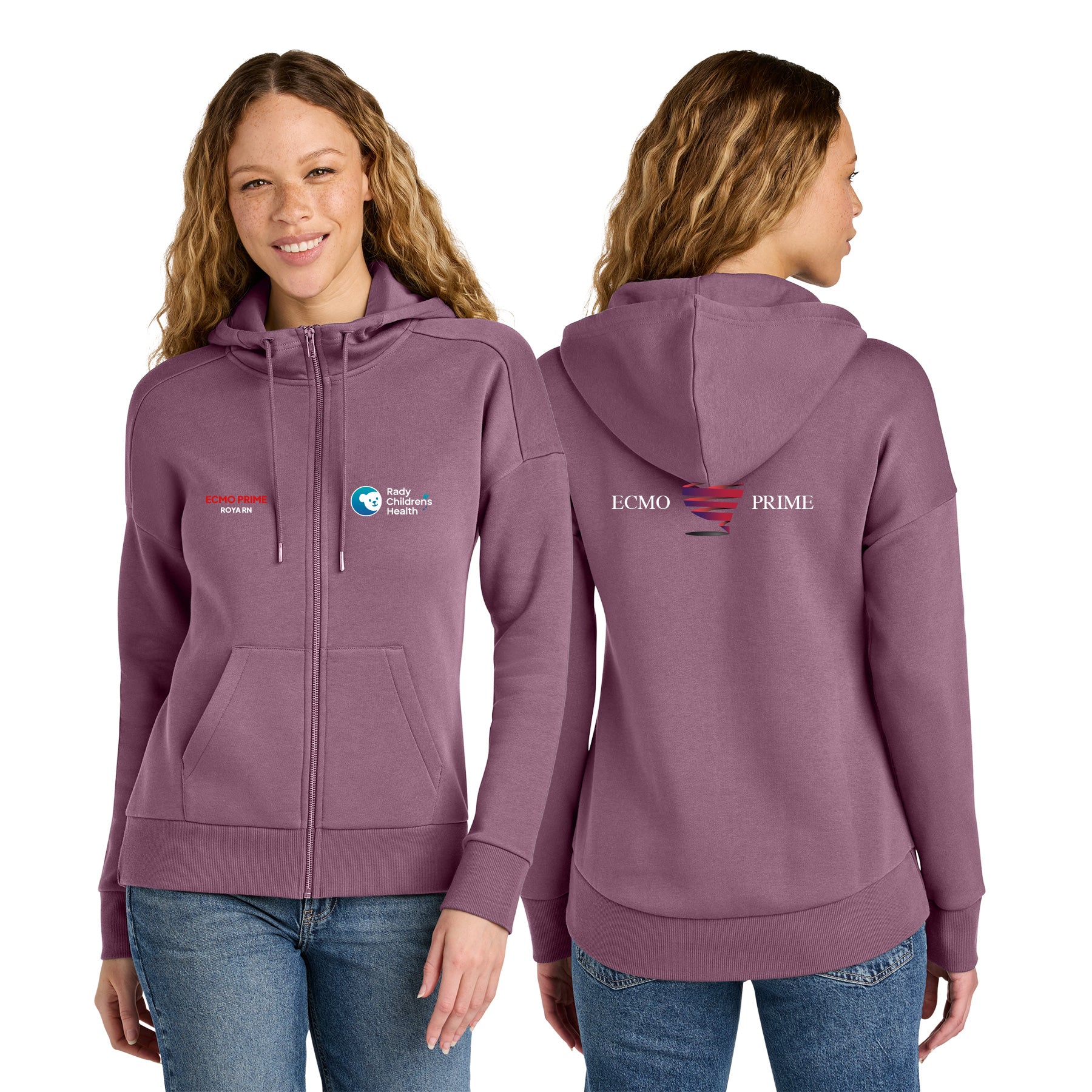 ECMO PRIME Women's Fleece Drop Shoulder Full-Zip Hoodie
