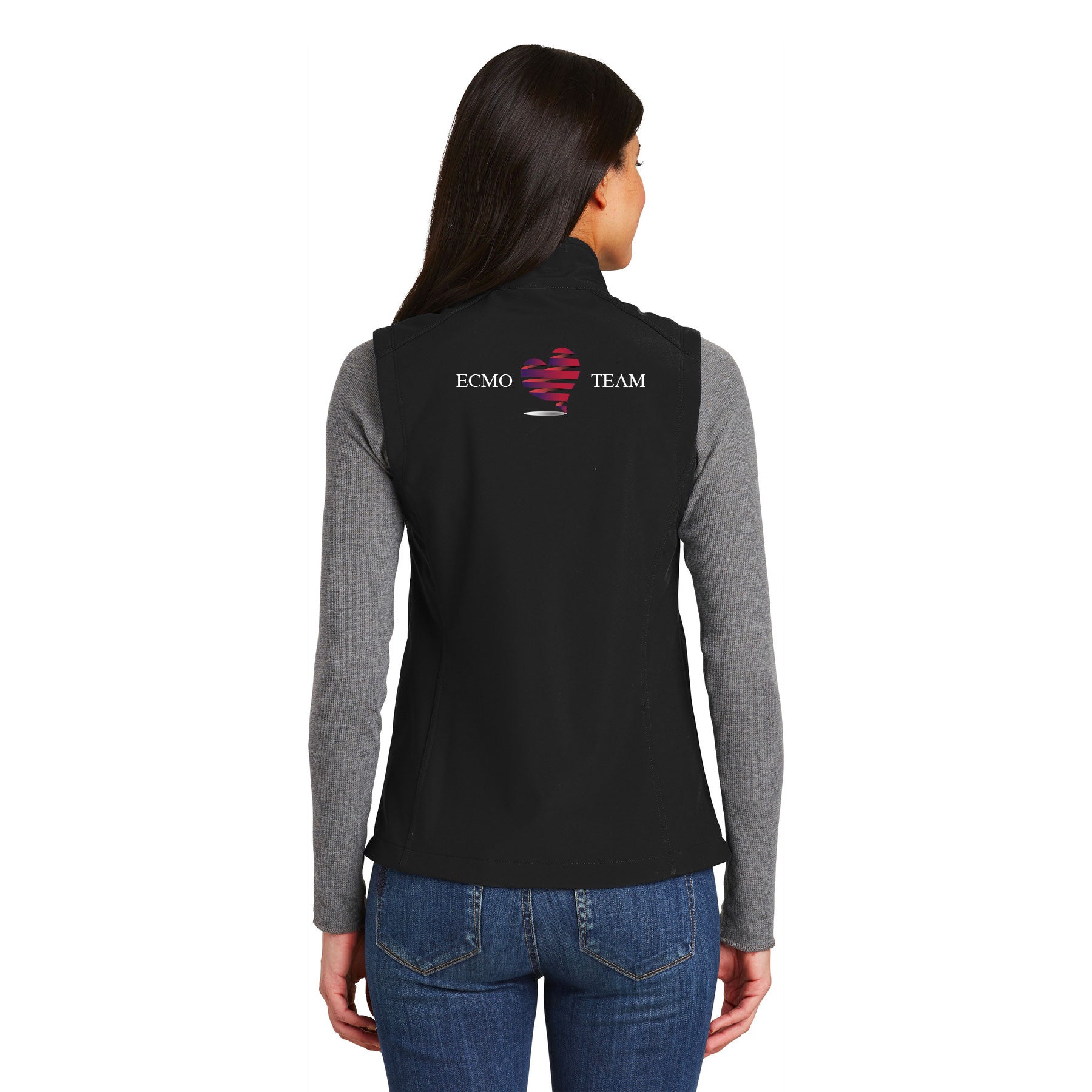 RADY'S ECMO TEAM LOGO LADIES CORE SOFT SHELL VEST