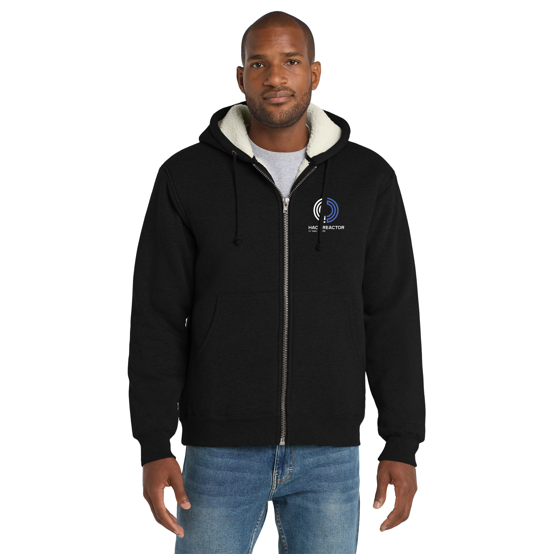 HACK HACKR HEAVYWEIGHT SHERPA-LINED HOODED FLEECE JACKET