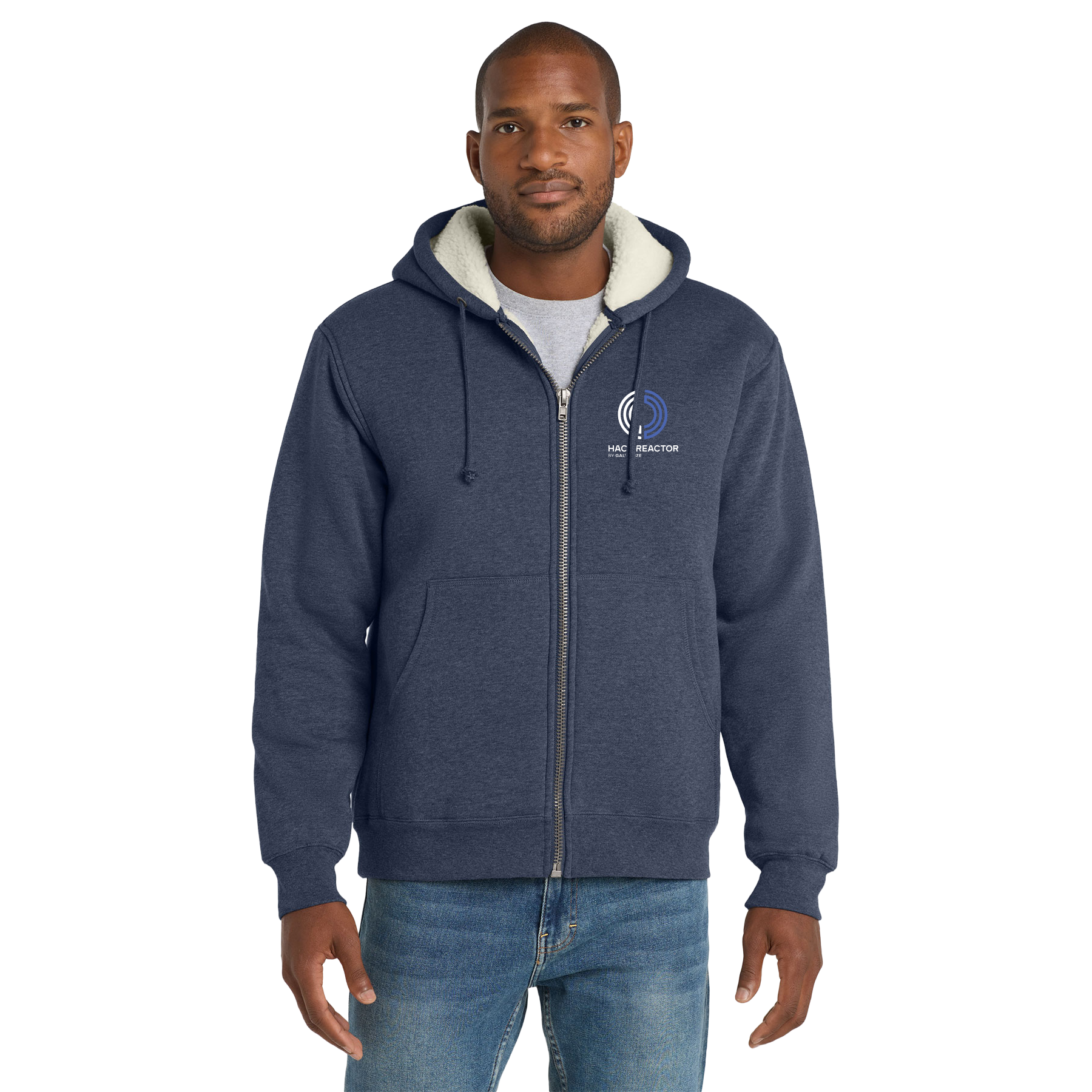 HACK HACKR HEAVYWEIGHT SHERPA-LINED HOODED FLEECE JACKET