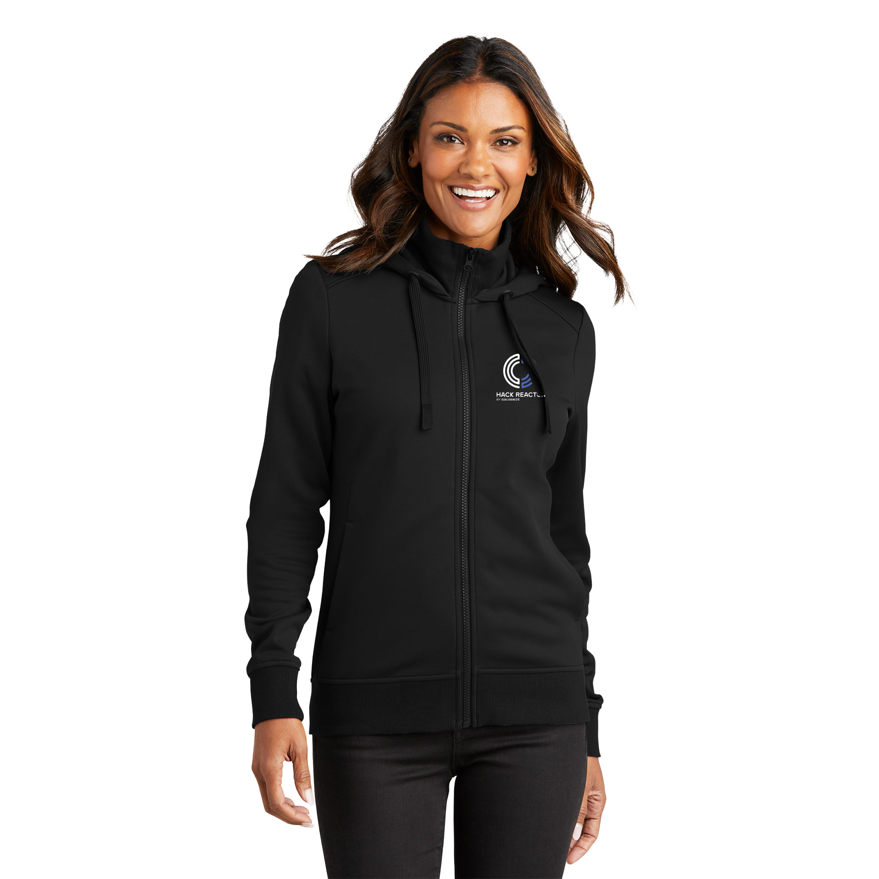 HACK HACKR WOMEN'S SMOOTH FLEECE HOODED JACKET