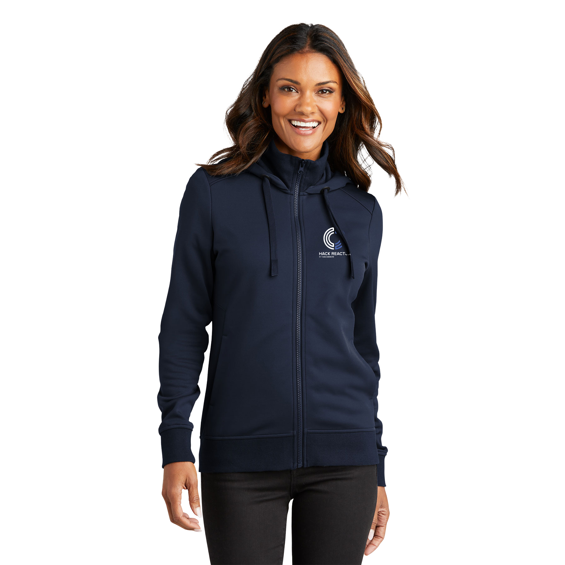 HACK HACKR WOMEN'S SMOOTH FLEECE HOODED JACKET