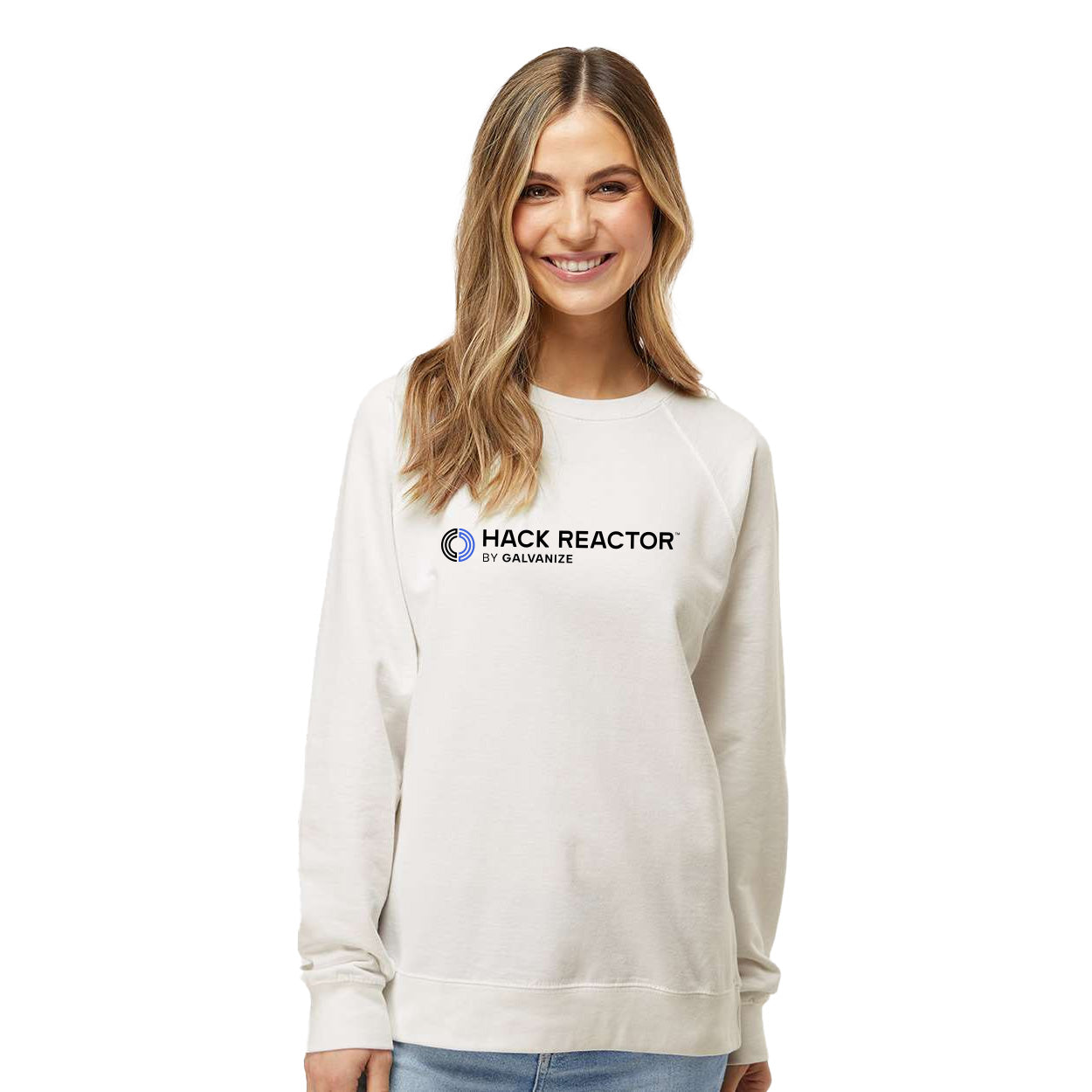 HACK REACTOR LOGO LIGHTWEIGHT LOOPBACK TERRY CREWNECK SWEATSHIRT