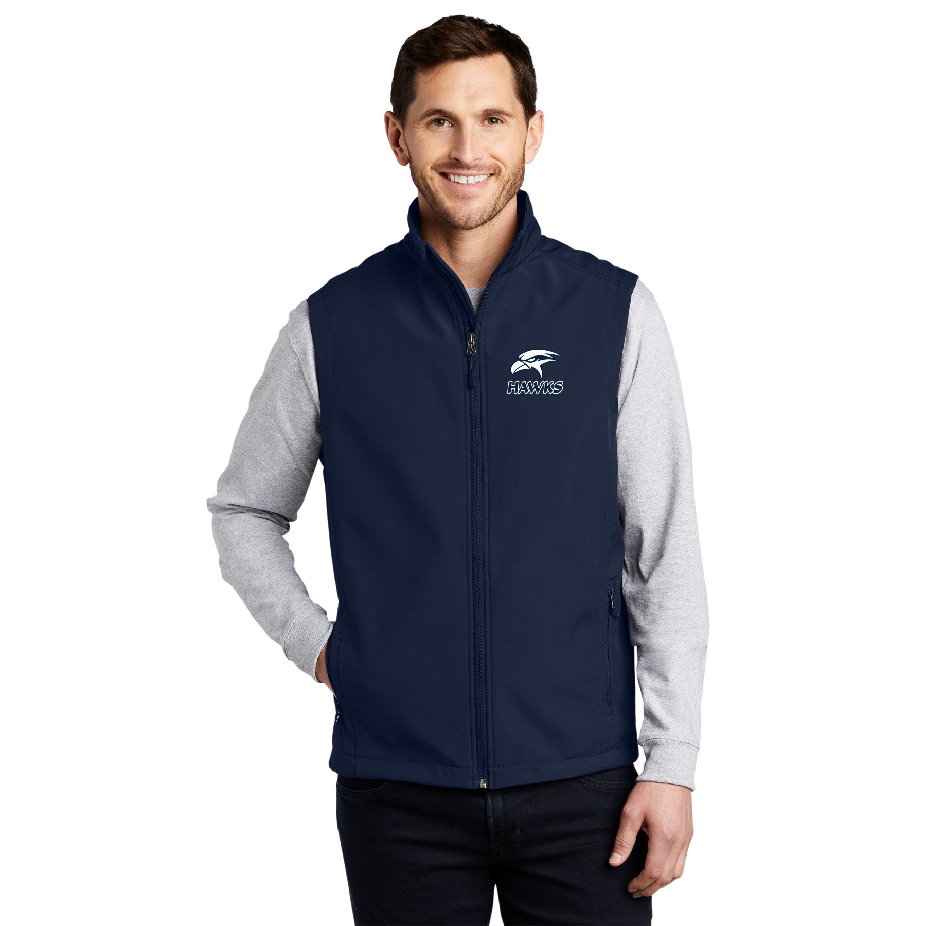 HAWKS BASEBALL LEFT CHEST EMBROIDERY CORE SOFT SHELL VEST