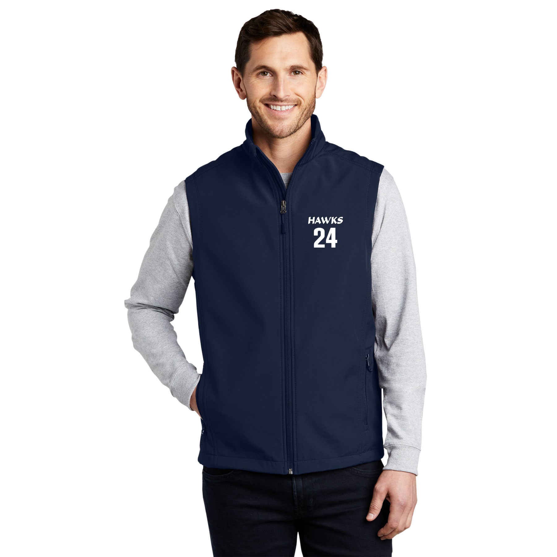 HAWKS BASEBALL LEFT CHEST EMBROIDERY CORE SOFT SHELL VEST