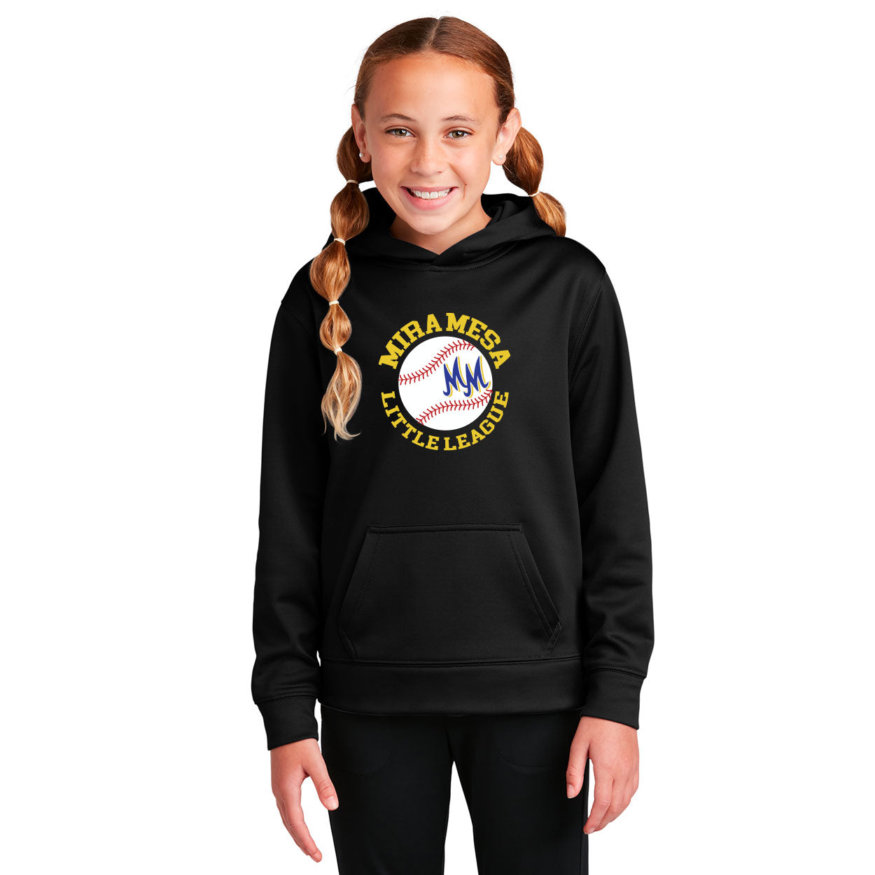 MIRA MESA LITTLE LEAGUE CIRCLE LOGO PERFORMANCE HOODED SWEATSHIRT