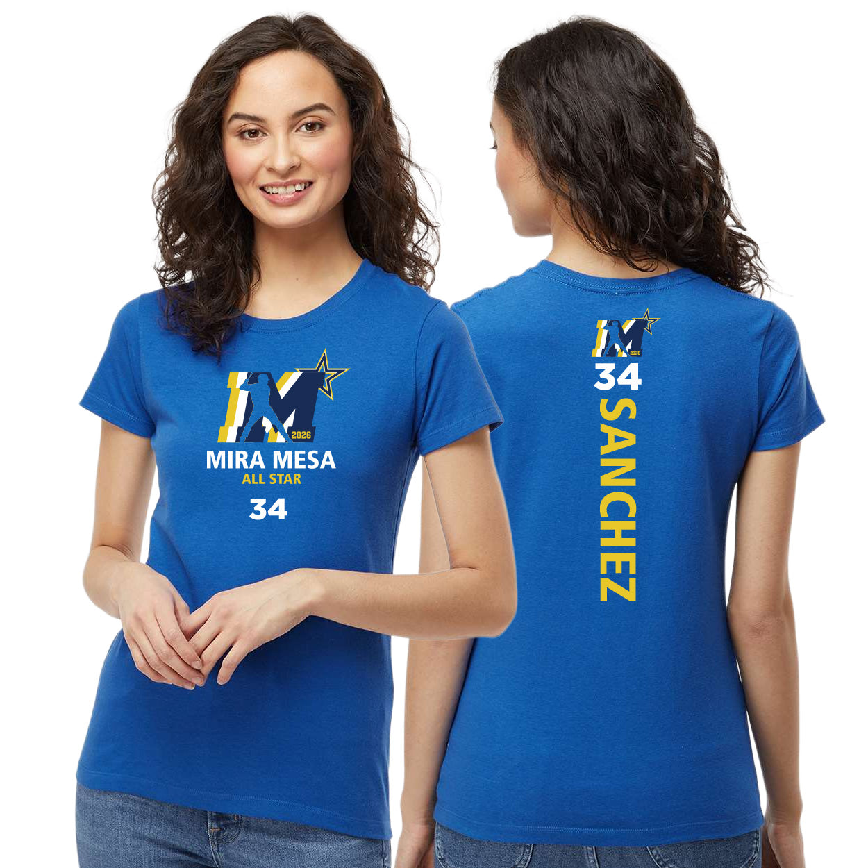 MMLL 26 ALL-STARS LOGO WOMEN'S GOLD SOFT TOUCH T-SHIRT
