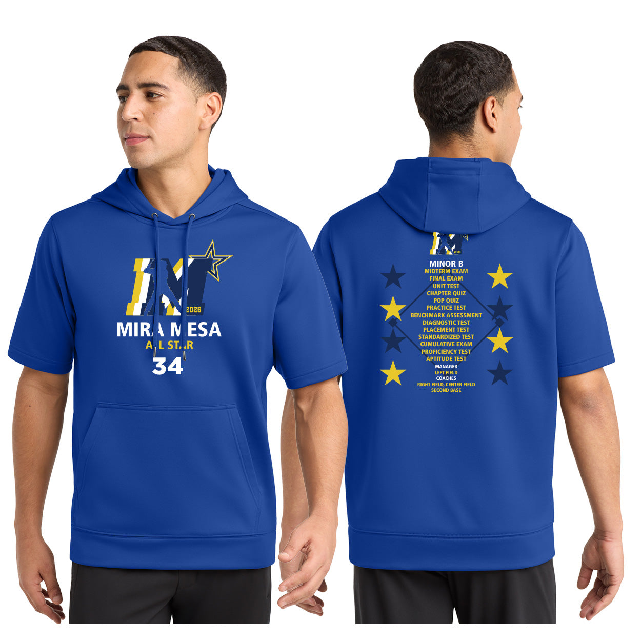 MMLL 26 ALL-STARS LOGO PERFORMANCE FLEECE SHORT SLEEVE HOODED PULLOVER