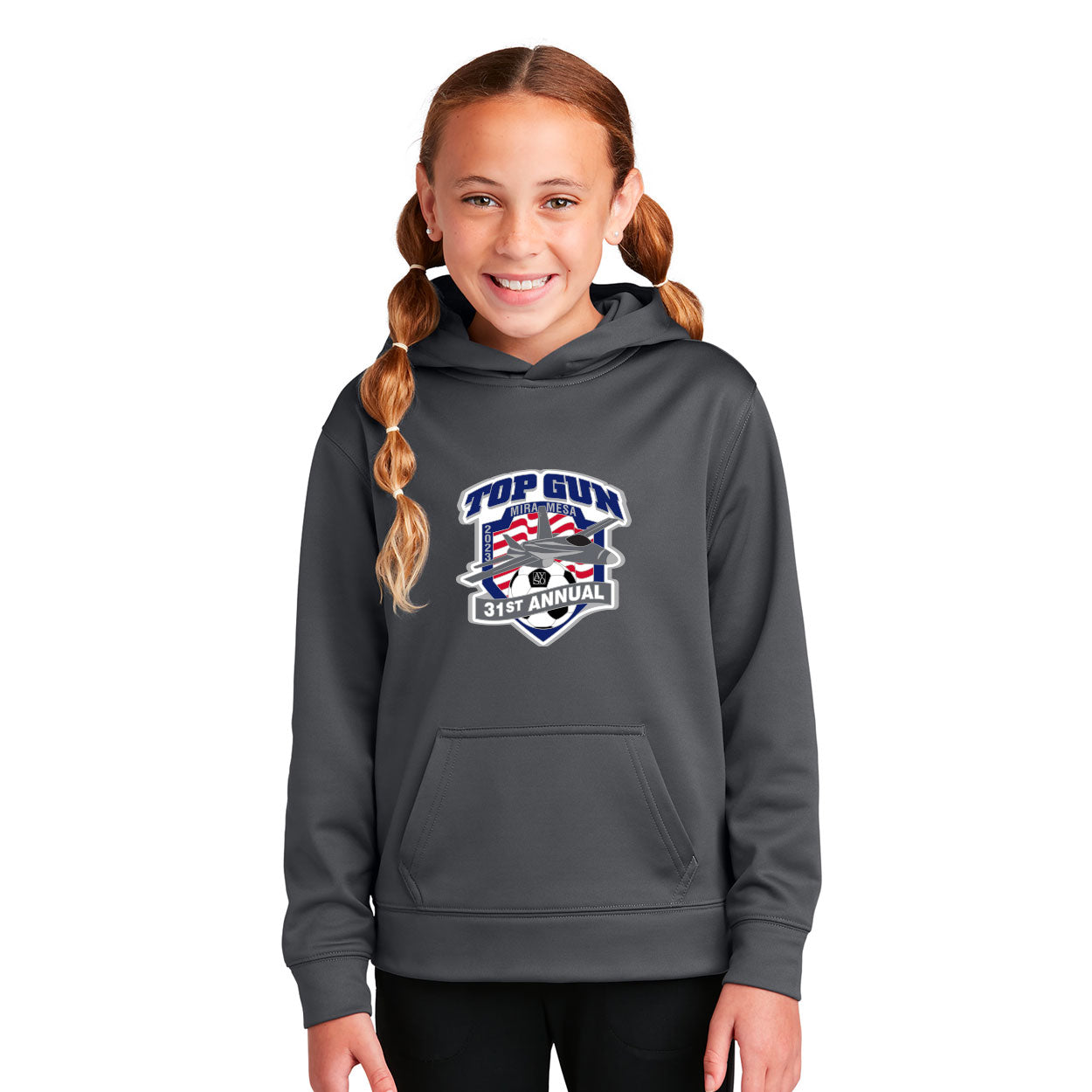 TOP GUN 23 LOGO YOUTHPERFORMANCE HOODED SWEATSHIRT