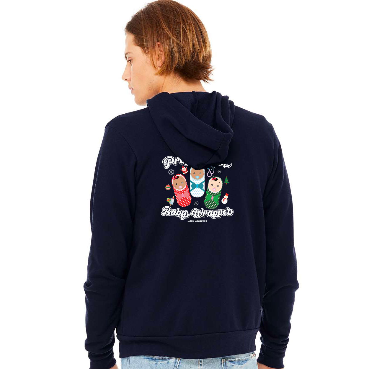 RADY CHILDREN'S NICU CHRISTMAS BELLA+CANVAS UNISEX SPONGE FLEECE FULL-ZIP HOODIE
