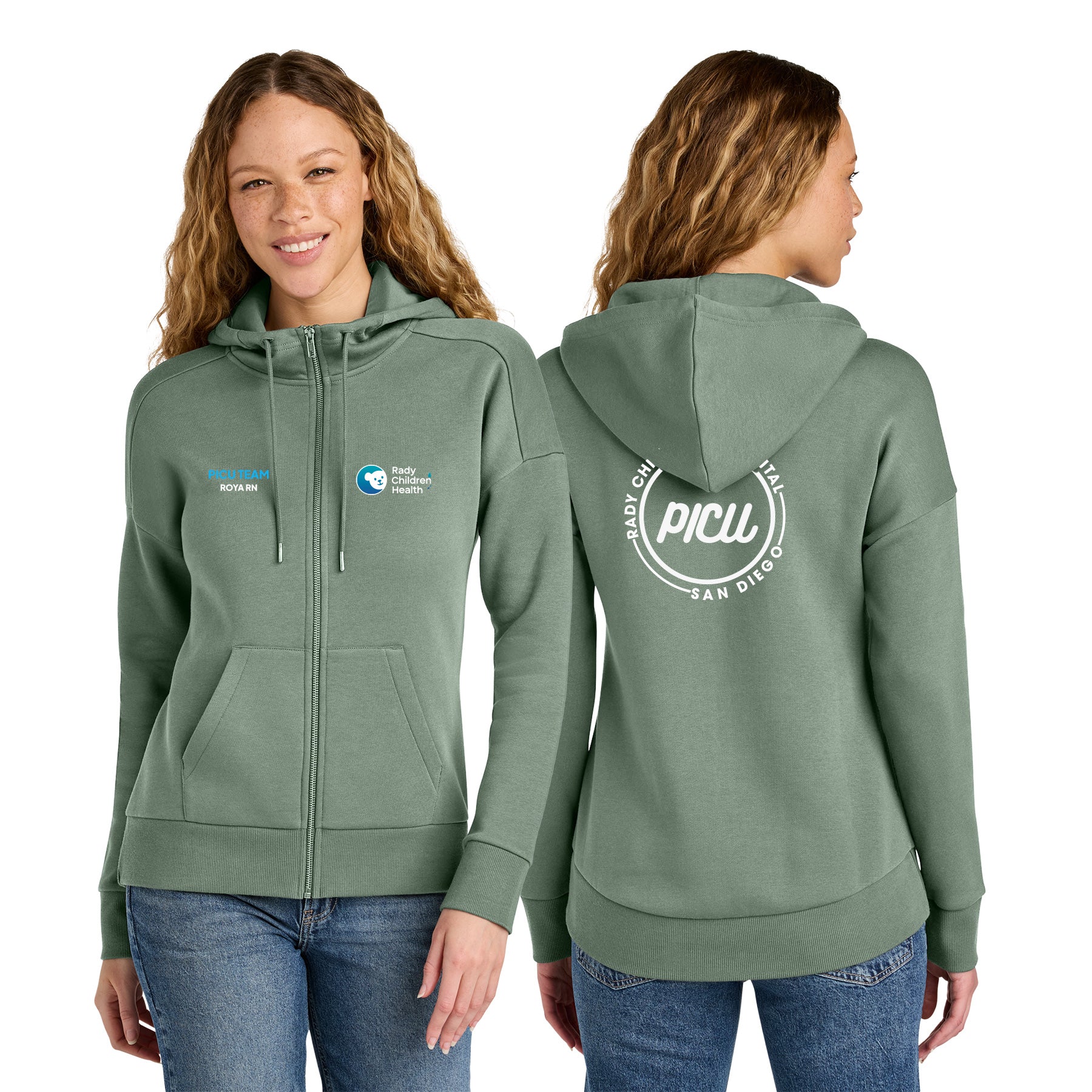 PICU Women's Fleece Drop Shoulder Full-Zip Hoodie