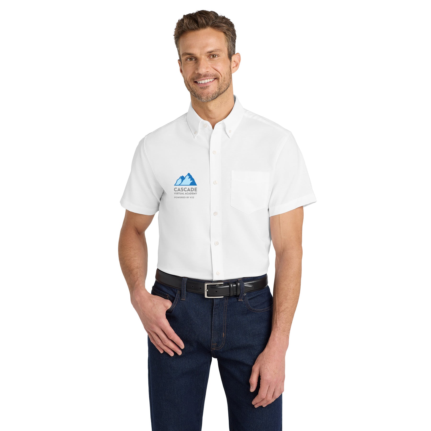 CASCADE VIRTUAL ACADEMY LOGO SHORT SLEEVE SUPERPRO OXFORD SHIRT