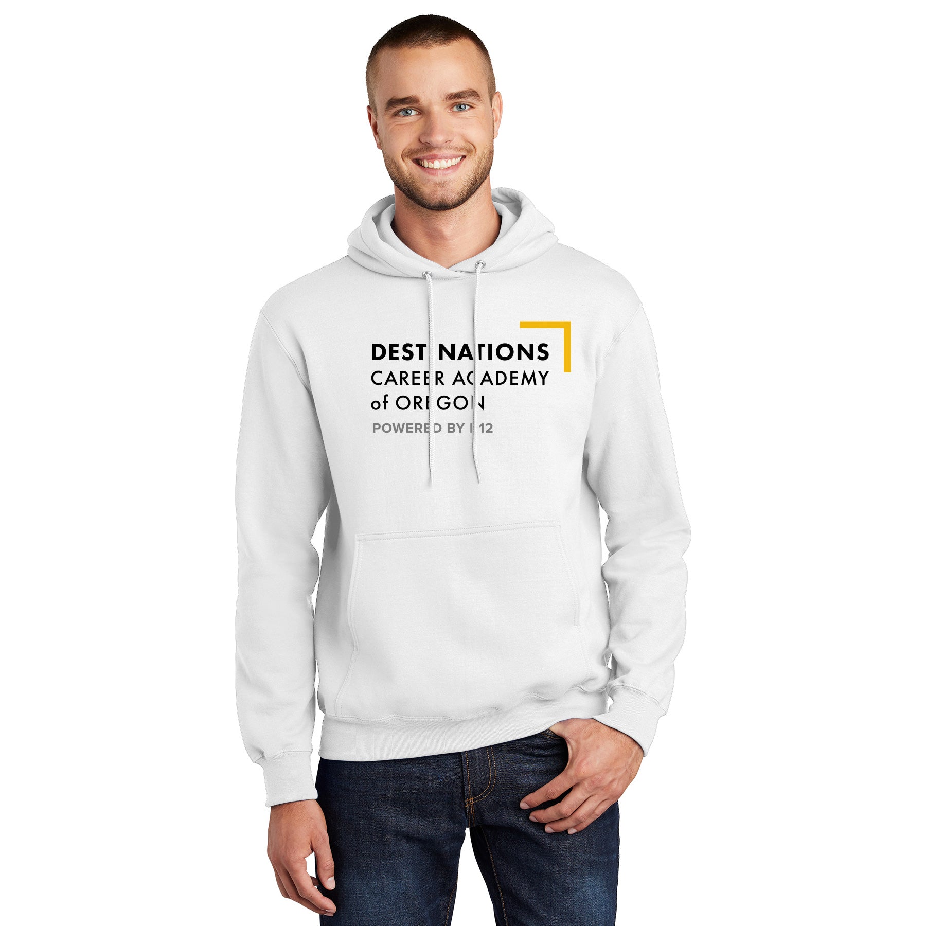 DESTINATIONS CAREER ACADEMY LOGO ESSENTIAL FLEECE PULLOVER HOODED SWEATSHIRT