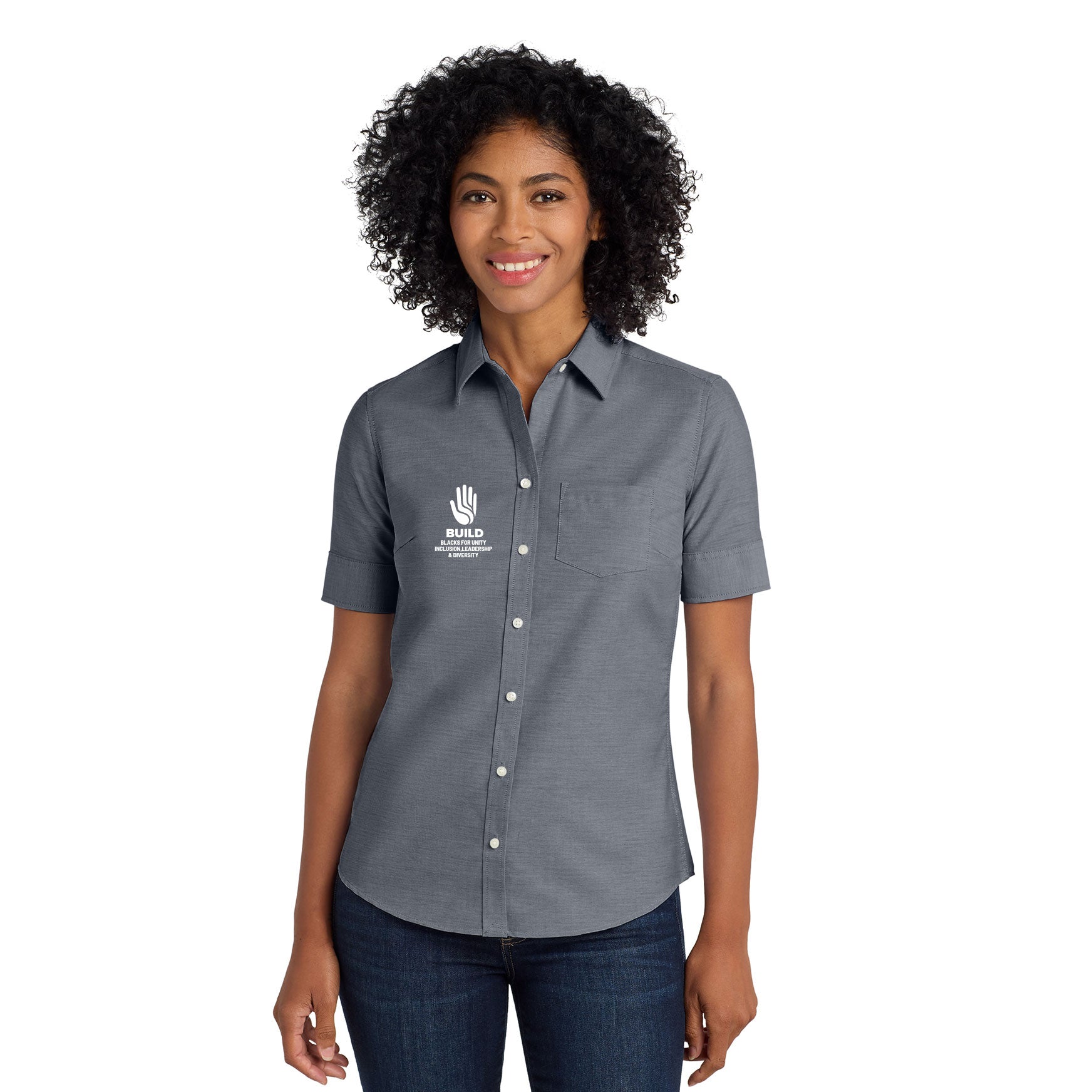BUILD LOGO SHORT SLEEVE SUPERPRO OXFORD SHIRT