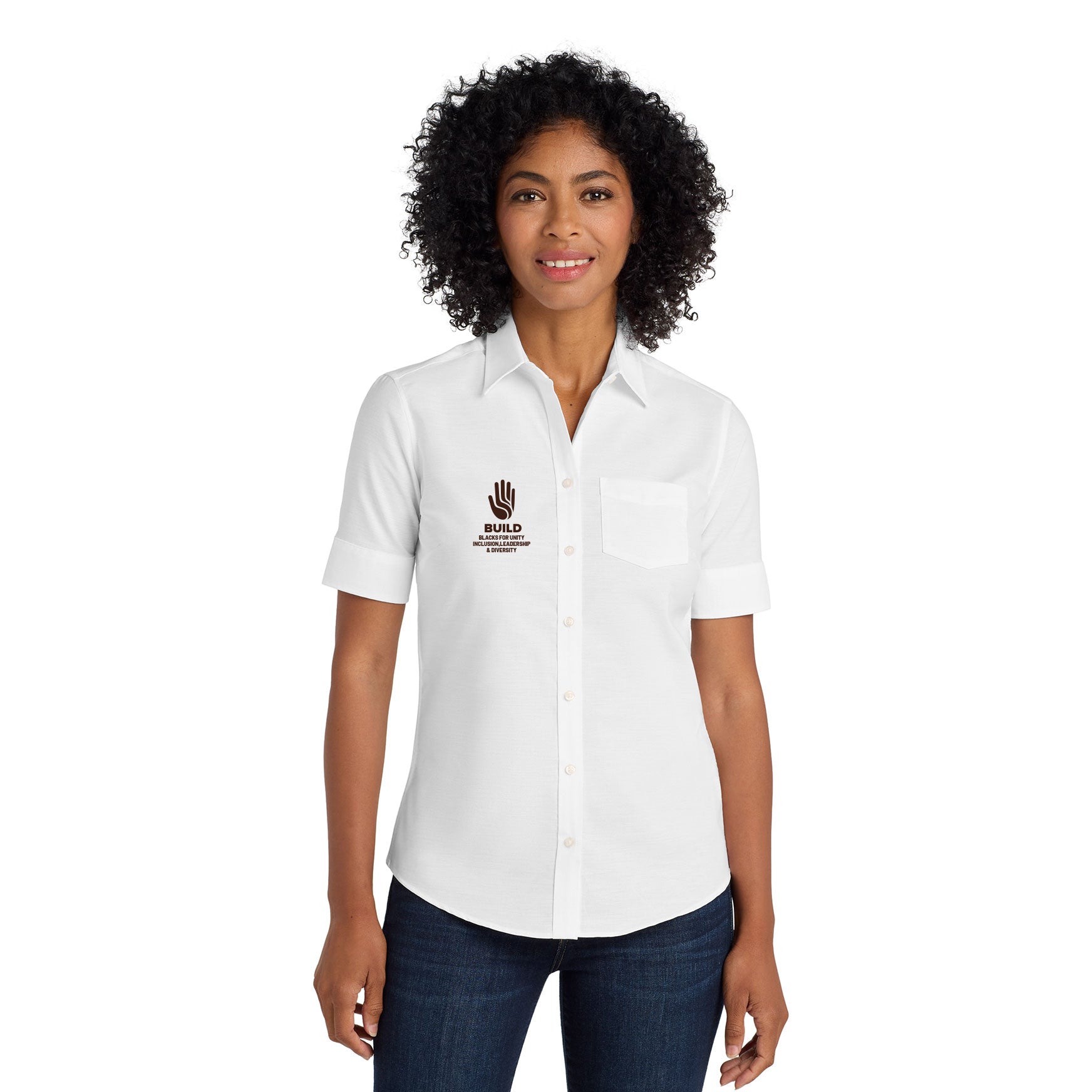 BUILD LOGO SHORT SLEEVE SUPERPRO OXFORD SHIRT