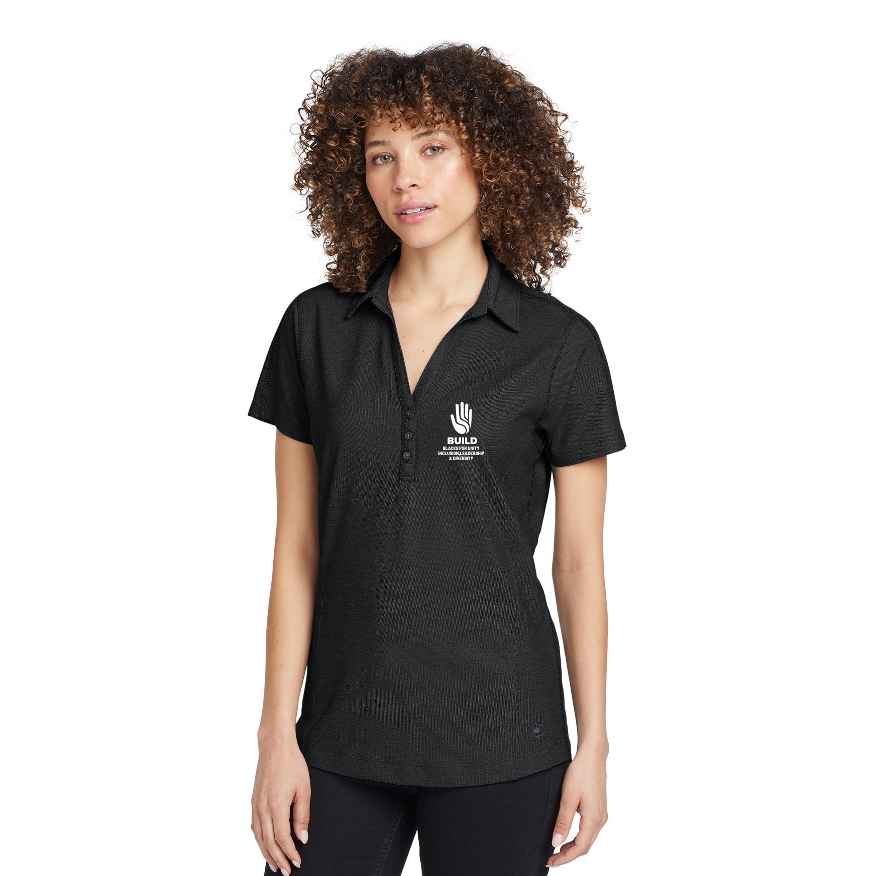 BUILD LOGO LADIES ONYX POLO - EMBROIDERED