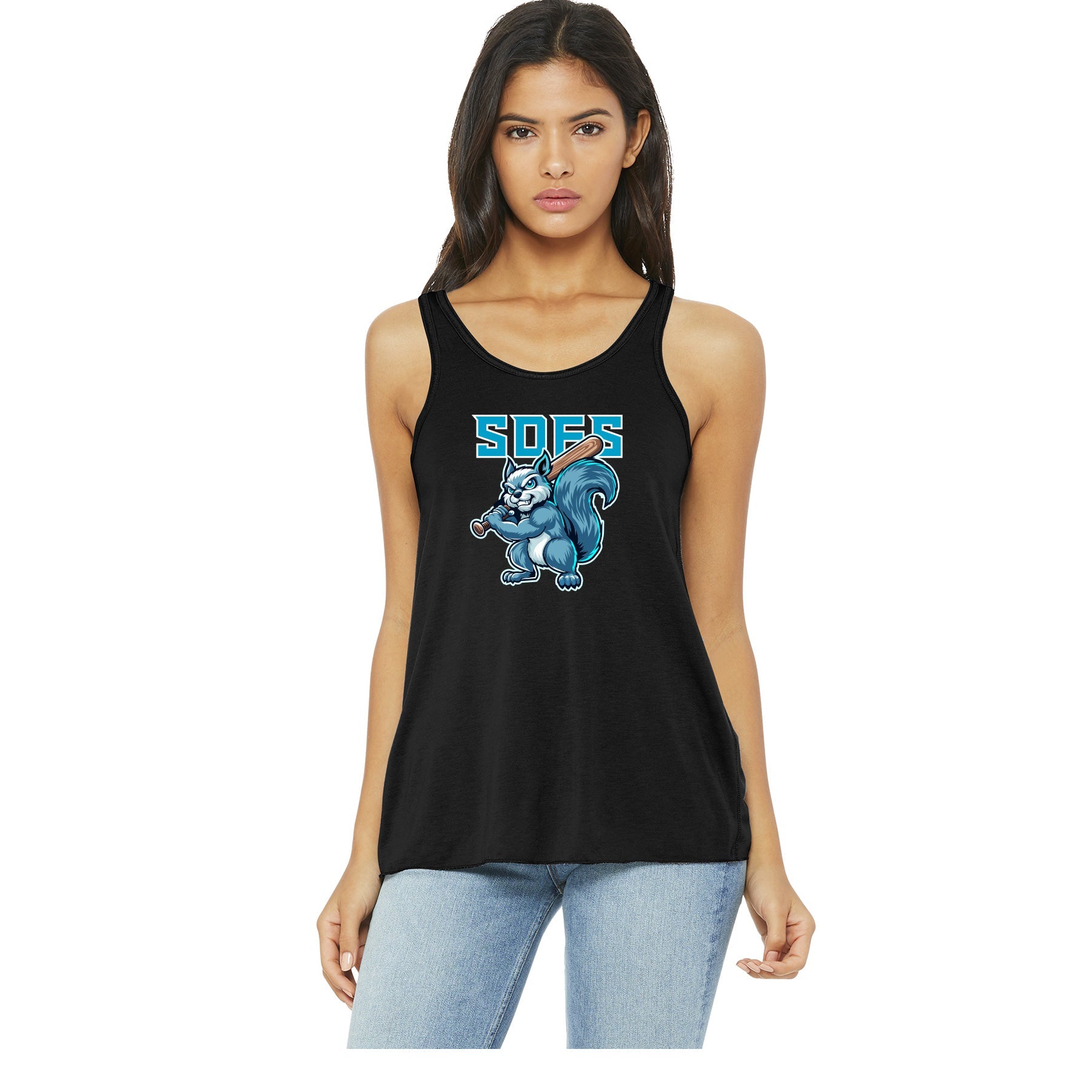 FROZEN SQUIRRELS LOGO BELLA+CANVAS FLOWY RACERBACK TANK