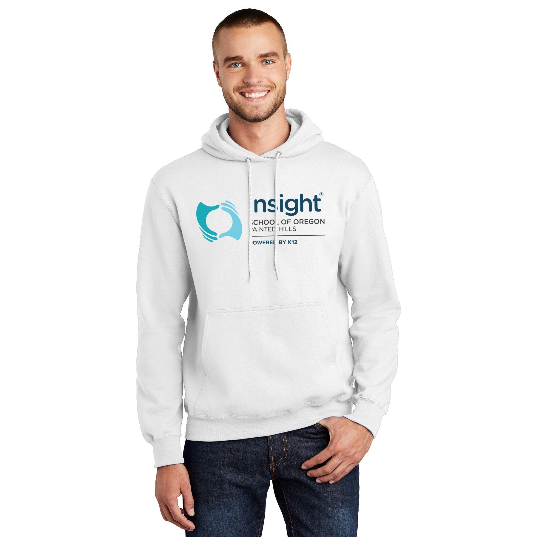 INSIGHT SCHOOL OF OREGON LOGO ESSENTIAL FLEECE PULLOVER HOODED SWEATSHIRT