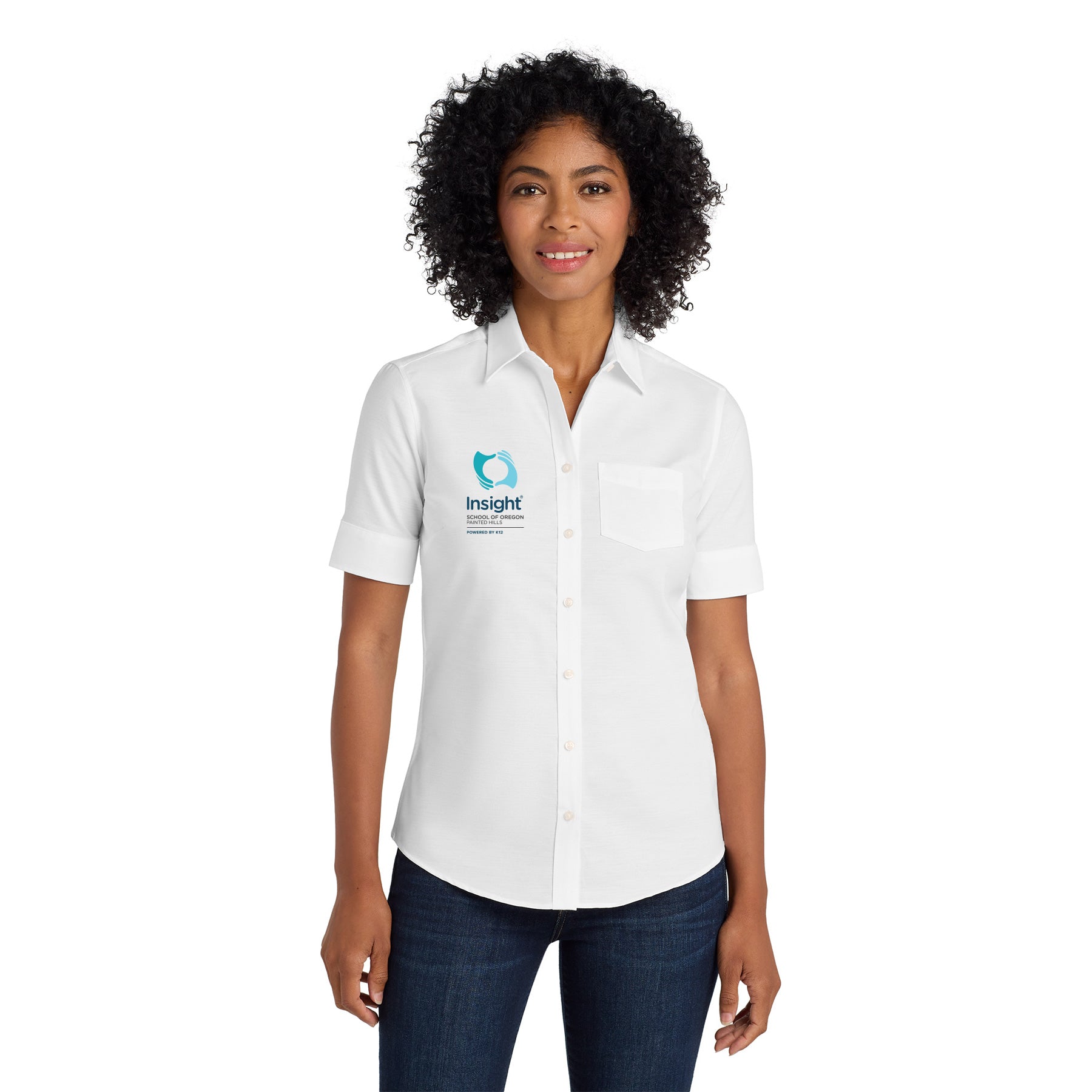 INSIGHT SCHOOL OF OREGON LOGO SHORT SLEEVE SUPERPRO OXFORD SHIRT