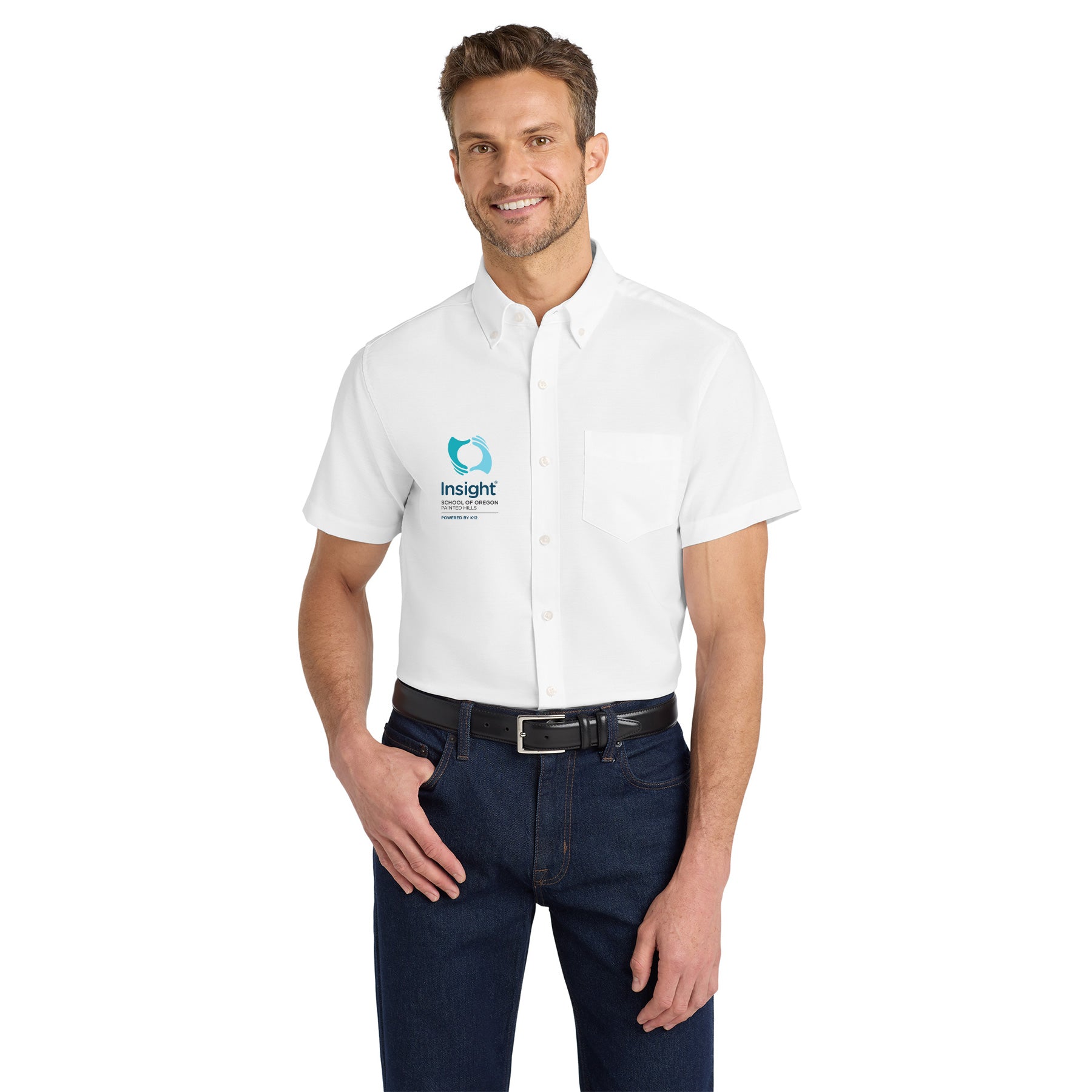 INSIGHT SCHOOL OF OREGON LOGO SHORT SLEEVE SUPERPRO OXFORD SHIRT