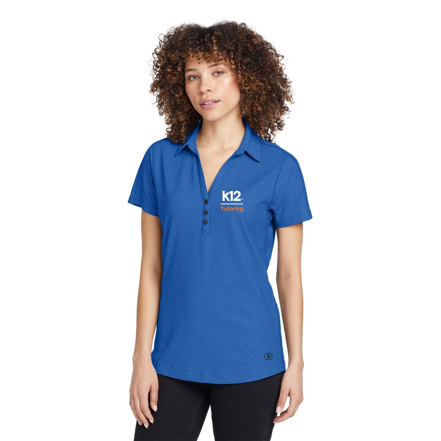 K12 TUTORING LOGO LADIES ONYX POLO - EMBROIDERED