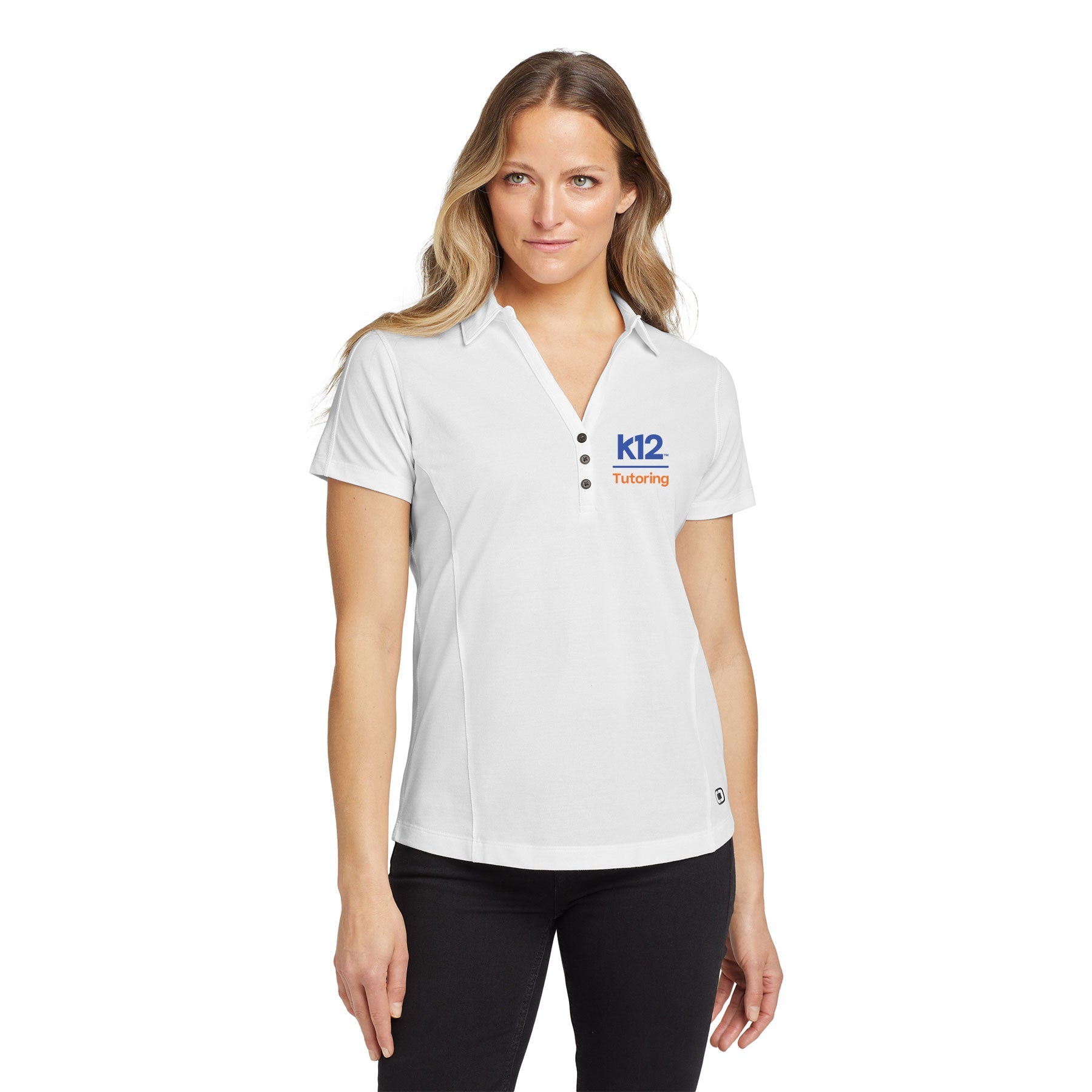 K12 TUTORING LOGO LADIES ONYX POLO - EMBROIDERED