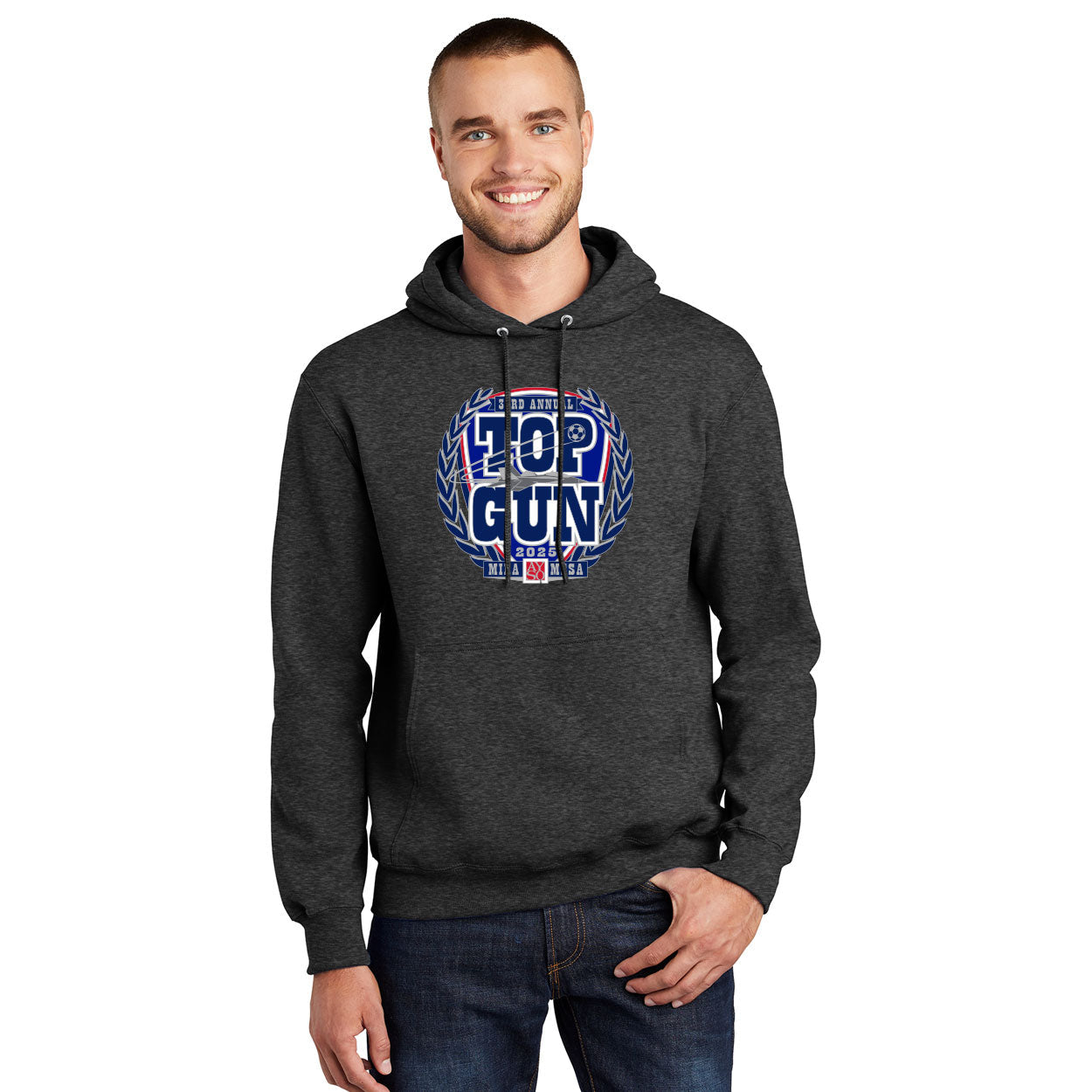 TOP GUN 25 CREST ESSENTIAL FLEECE PULLOVER HOODED SWEATSHIRT