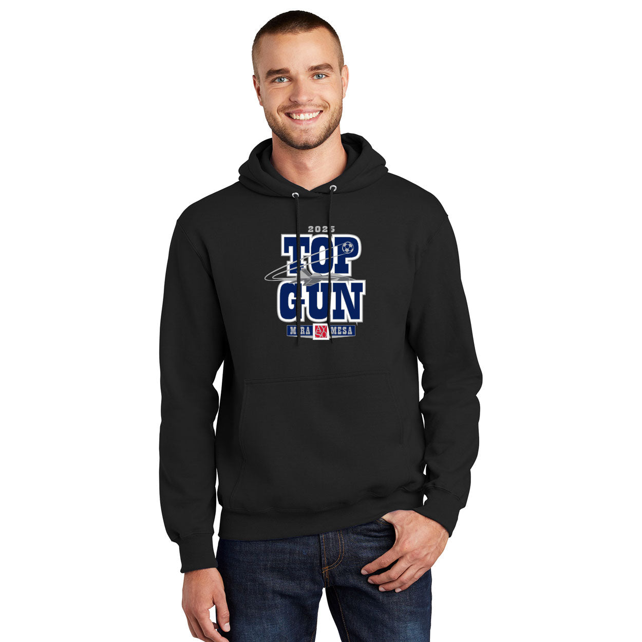 TOP GUN 25 TEXT ESSENTIAL FLEECE PULLOVER HOODED SWEATSHIRT