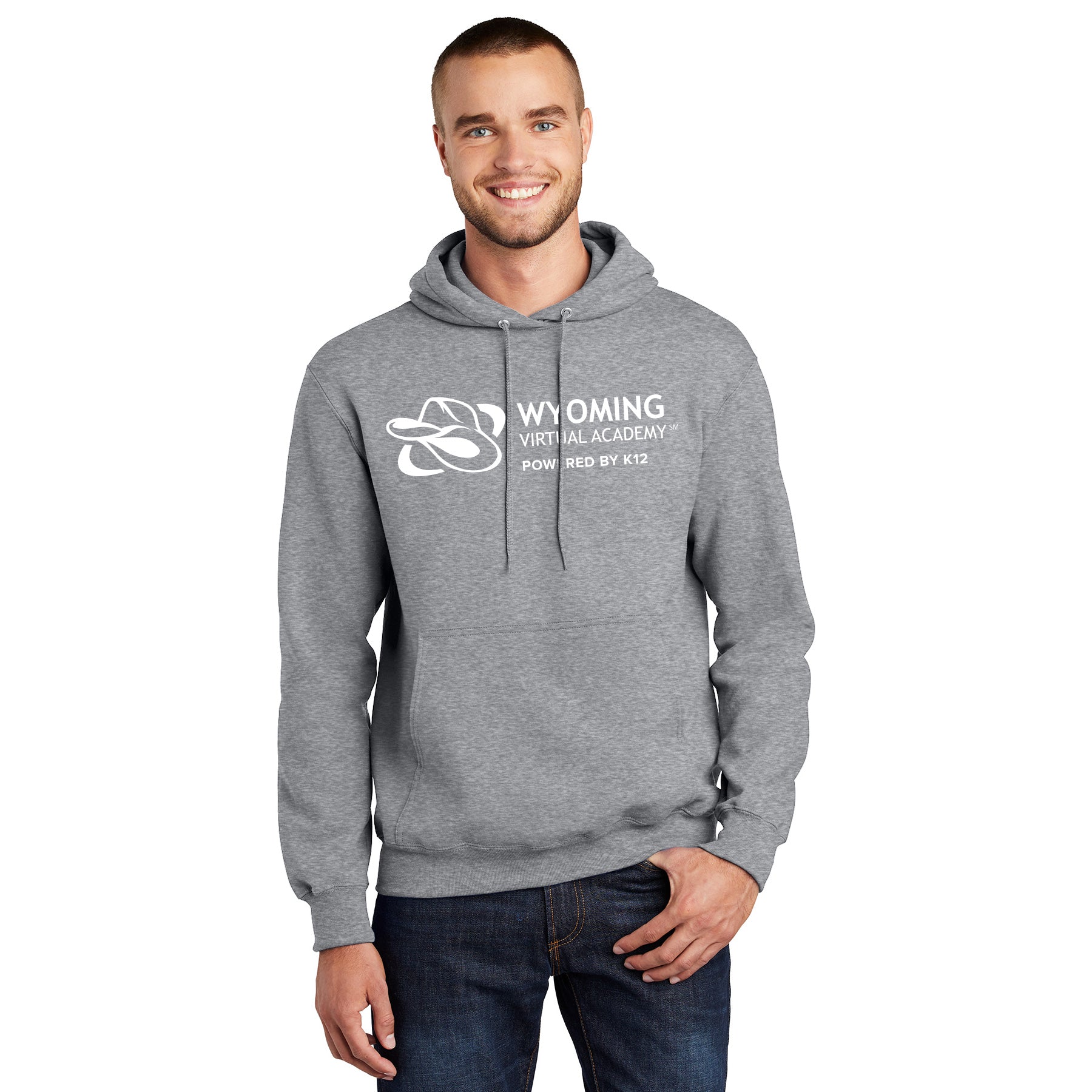 WYOMING VIRTUAL ACADEMY LOGO ESSENTIAL FLEECE PULLOVER HOODED SWEATSHIRT