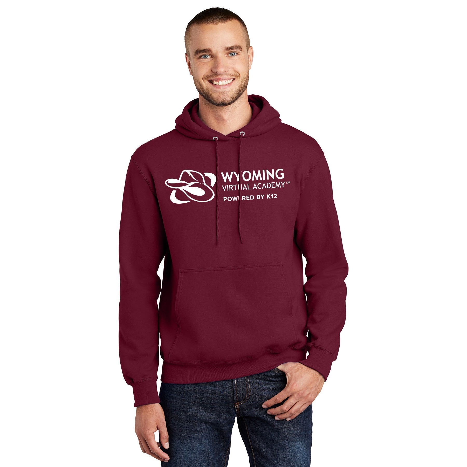 WYOMING VIRTUAL ACADEMY LOGO ESSENTIAL FLEECE PULLOVER HOODED SWEATSHIRT