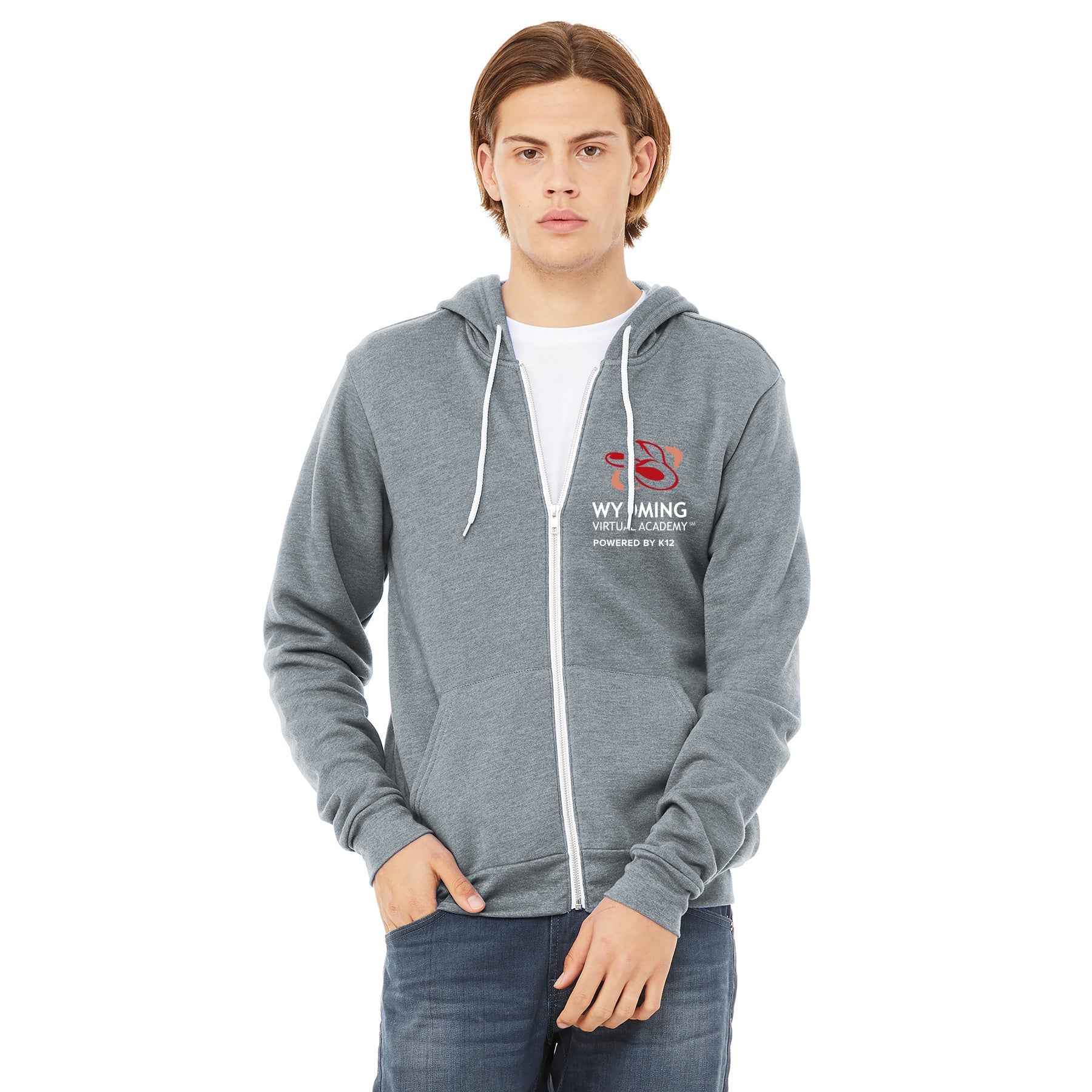 WYOMING VIRTUAL ACADEMY LOGO UNISEX SPONGE FLEECE FULL-ZIP HOODIE