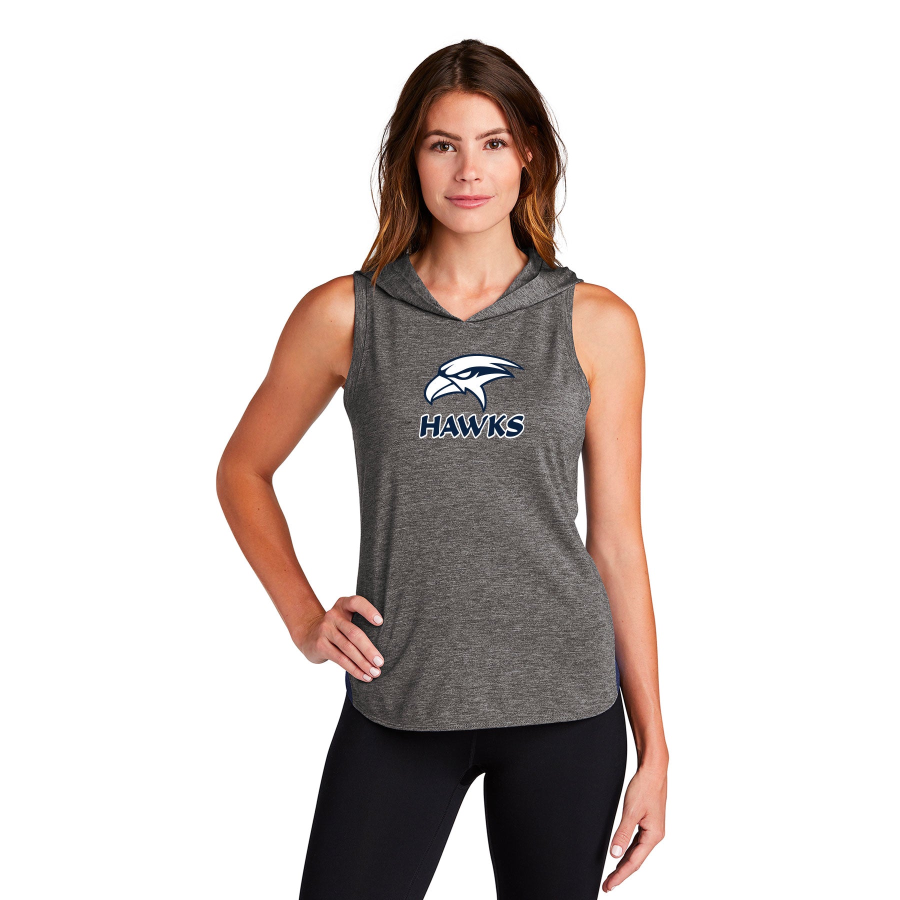 SAN DIEGO HAWKS LOGO TRI-BLEND WICKING DRAFT HOODIE TANK
