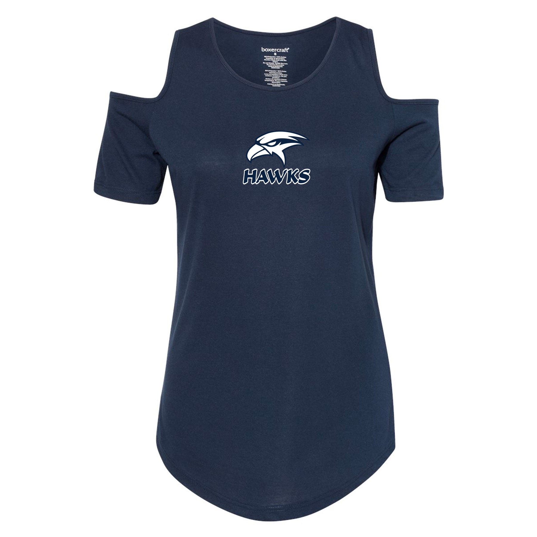 SAN DIEGO HAWKS LOGO WOMEN'S COLD SHOULDER T-SHIRT