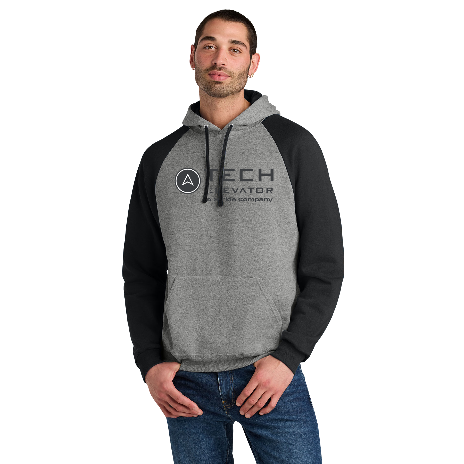 TECH ELEVATOR LOGO COLORBLOCK RAGLAN HOODIE SWEATSHIRT