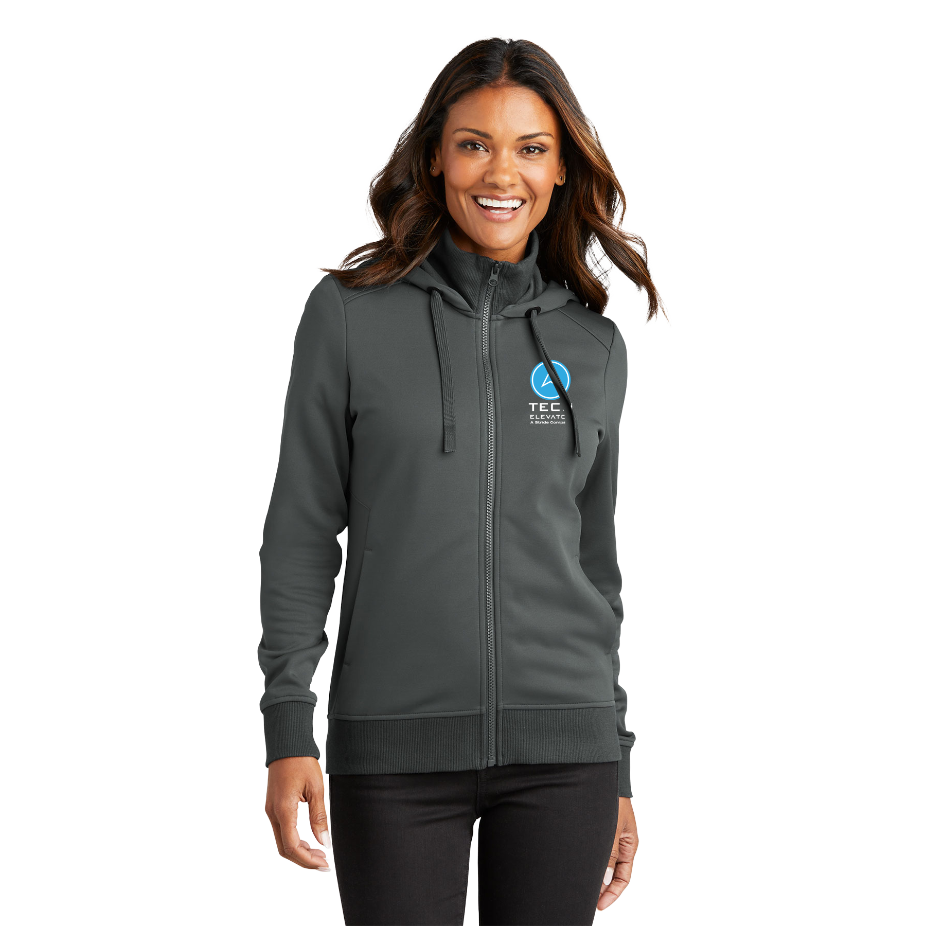 TECH ELEVATOR LOGO WOMEN'S SMOOTH FLEECE HOODED JACKET