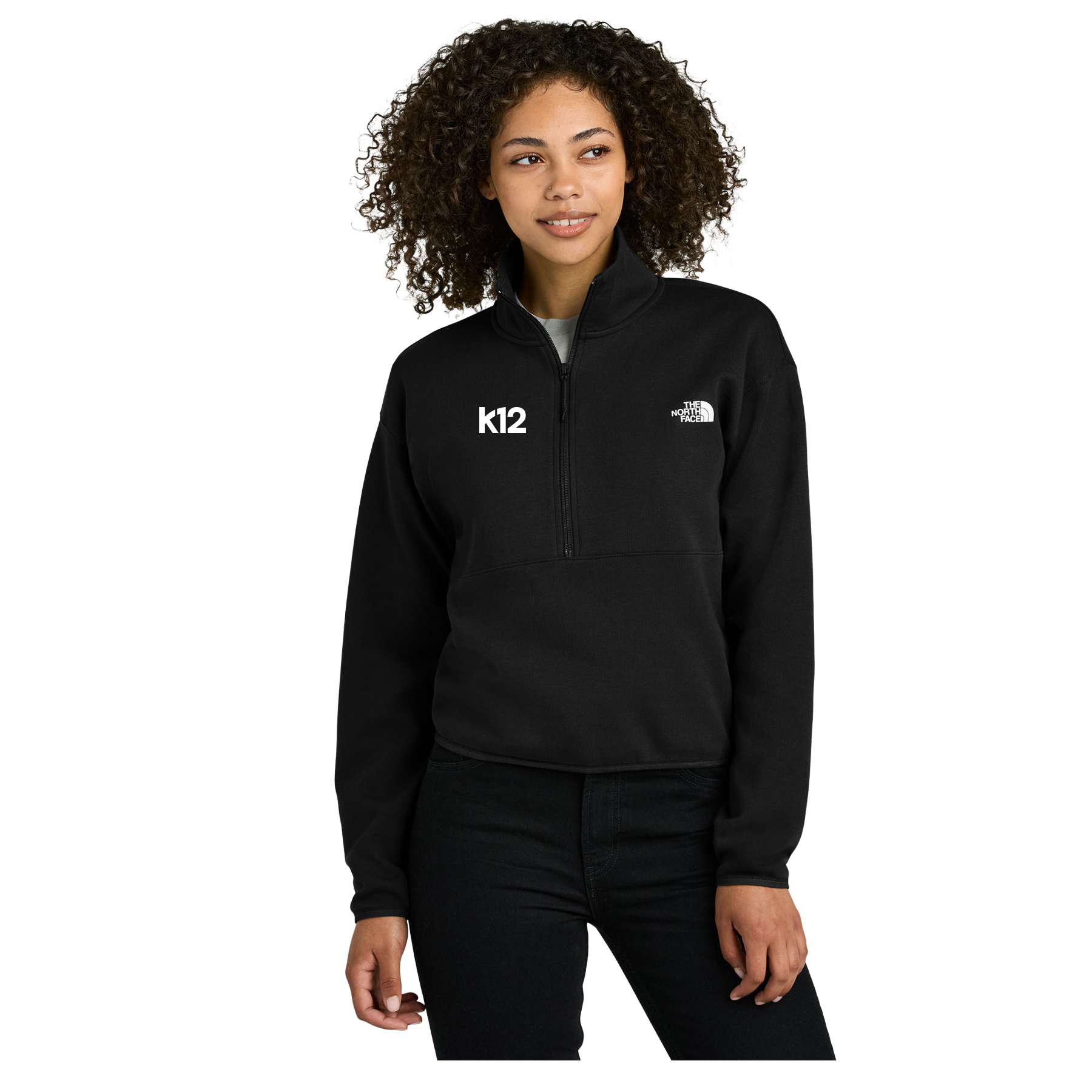 K12 LOGO THE NORTH FACE WOMEN'S DOUBLE-KNIT 1/2-ZIP FLEECE