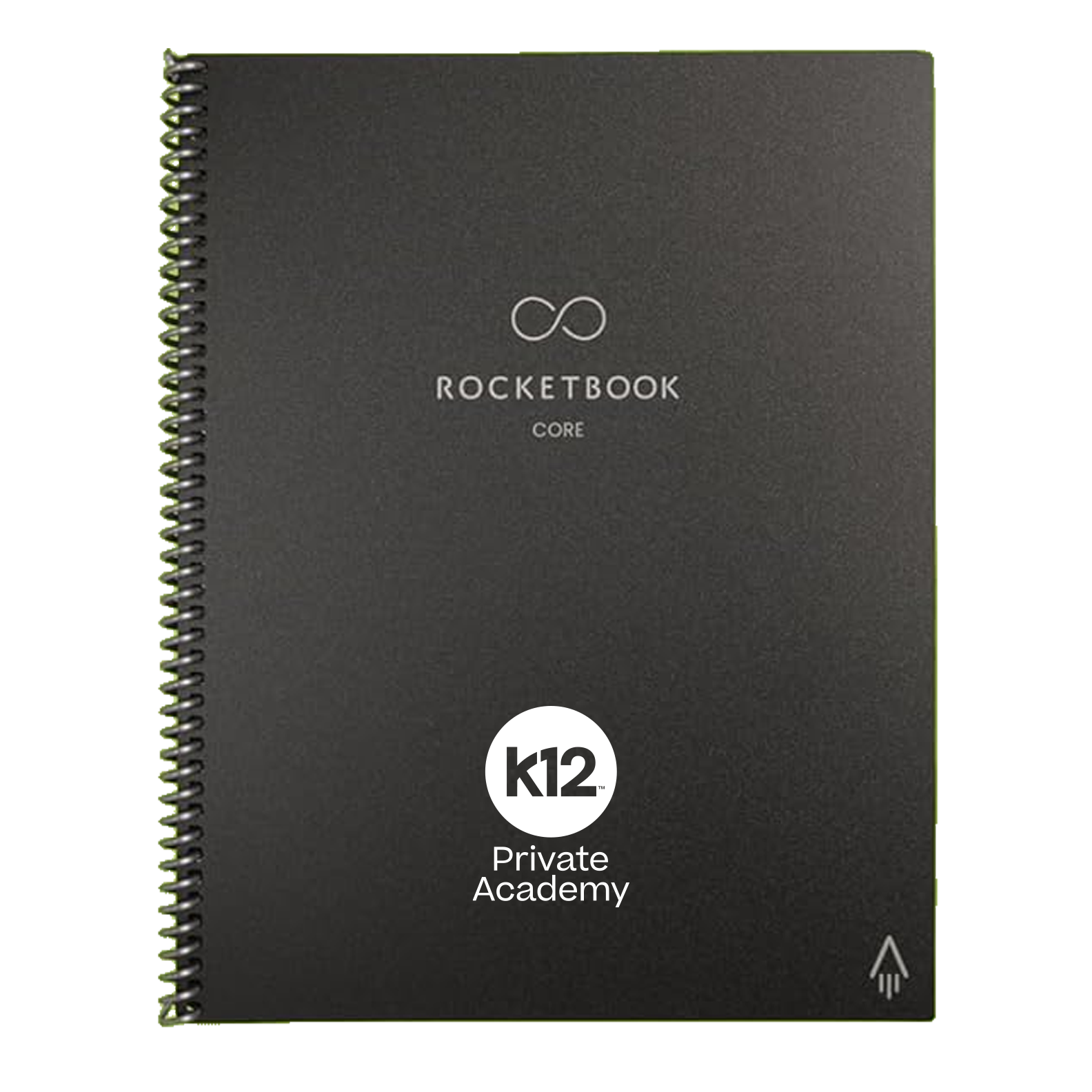 K12 Private Academy Rocketbook Core Reusable Smart Notebook, Lined Pages For School, Work and Creative Projects, Letter Size 8.5x11
