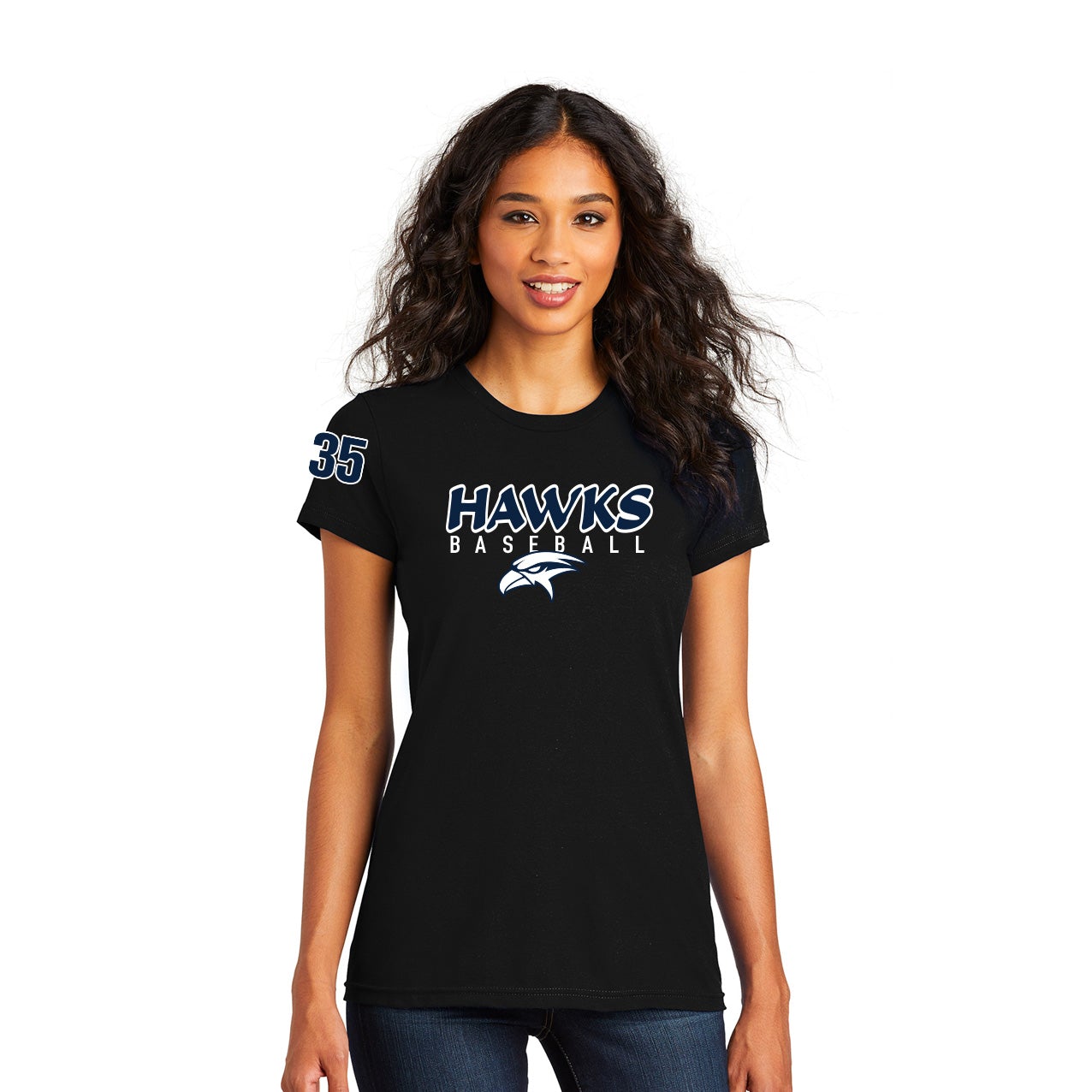 Hawks Baseball Women's Short Sleeve Cotton Tee