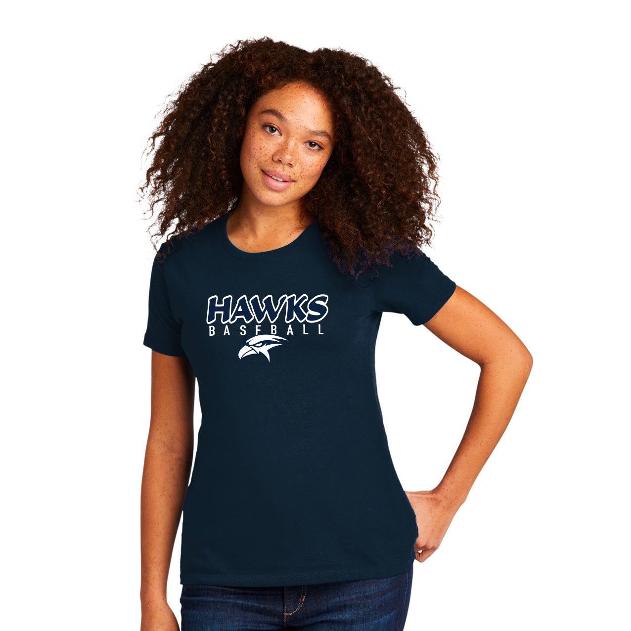 Hawks Baseball Women's Cotton Boyfriend Tee