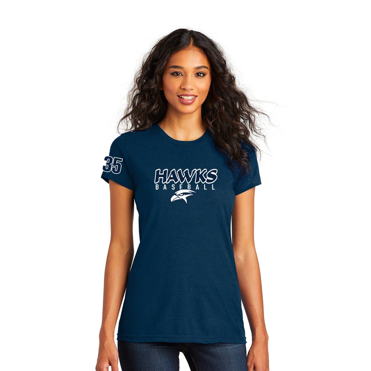 Hawks Baseball Women's Short Sleeve Cotton Tee