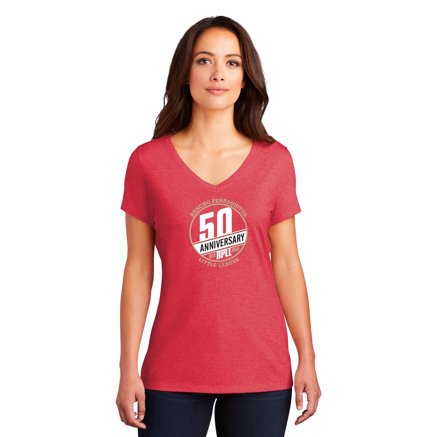 50 STAMP WOMEN'S V-NECK TEE