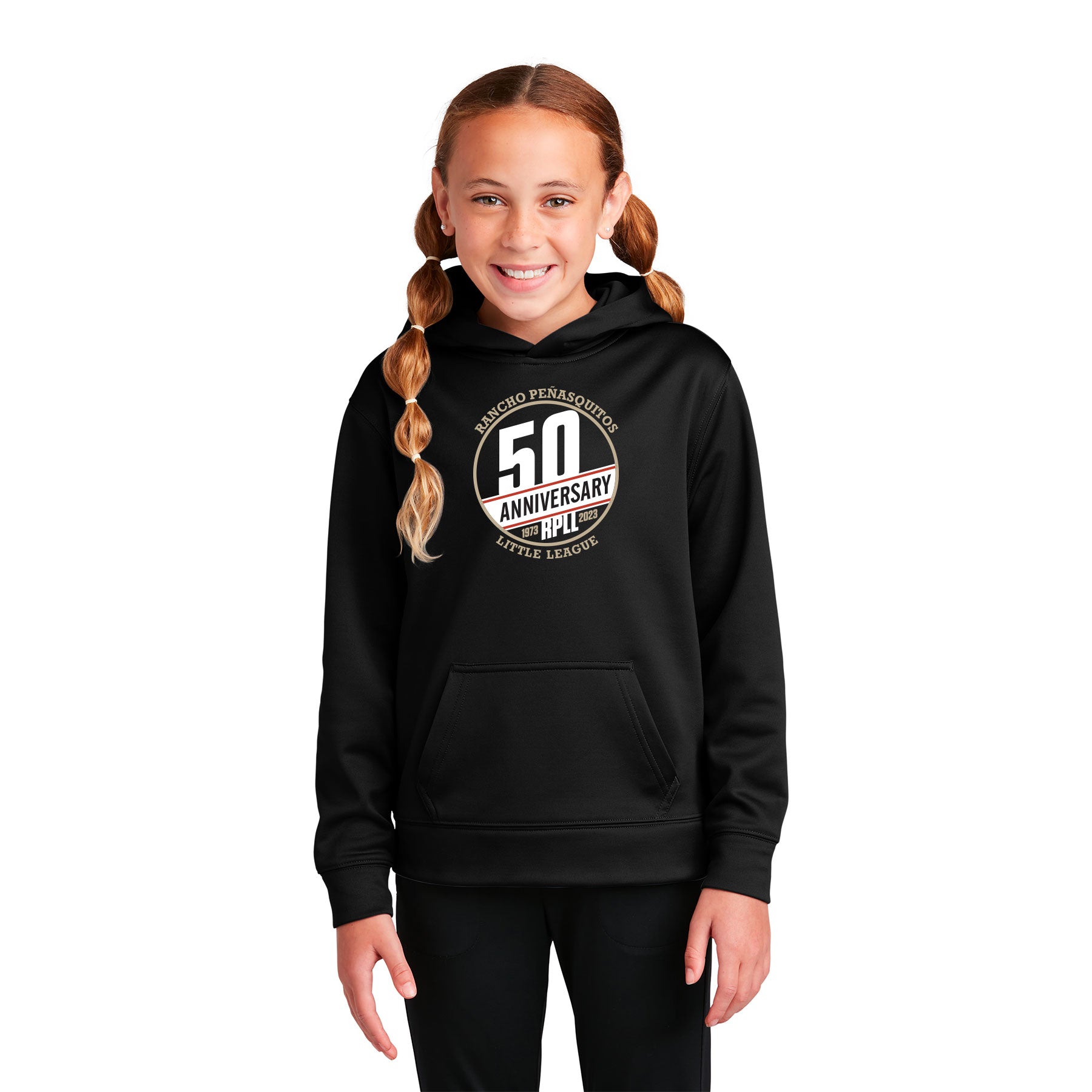 RPLL 50 STAMP ADULT & YOUTH WICKING FLEECE HOODED PULLOVER