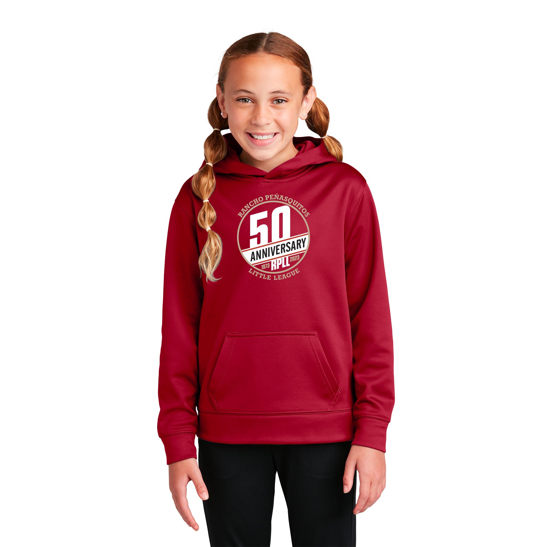 RPLL 50 STAMP ADULT & YOUTH WICKING FLEECE HOODED PULLOVER