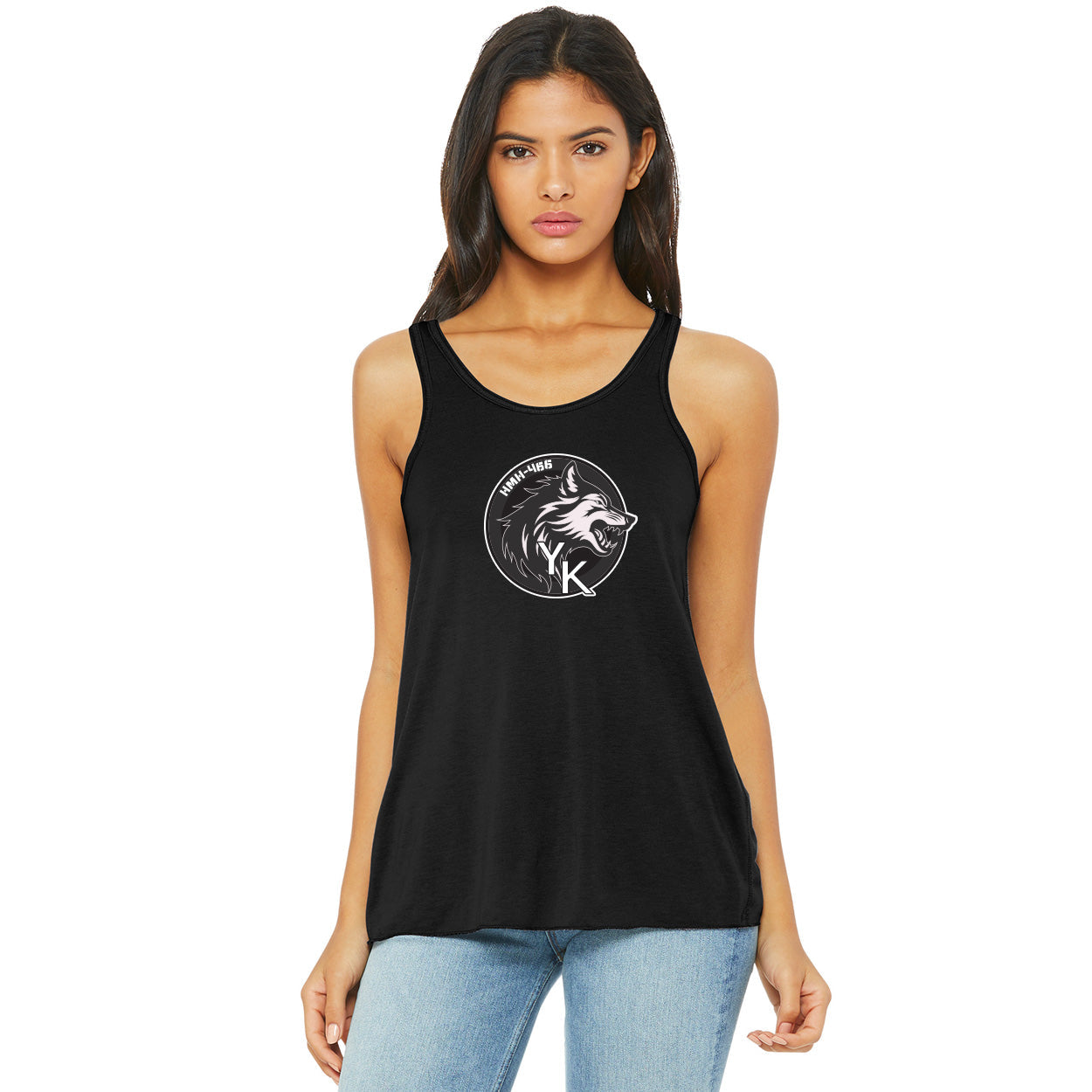 HMH-466 WOLF BELLA+CANVAS FLOWY RACERBACK TANK