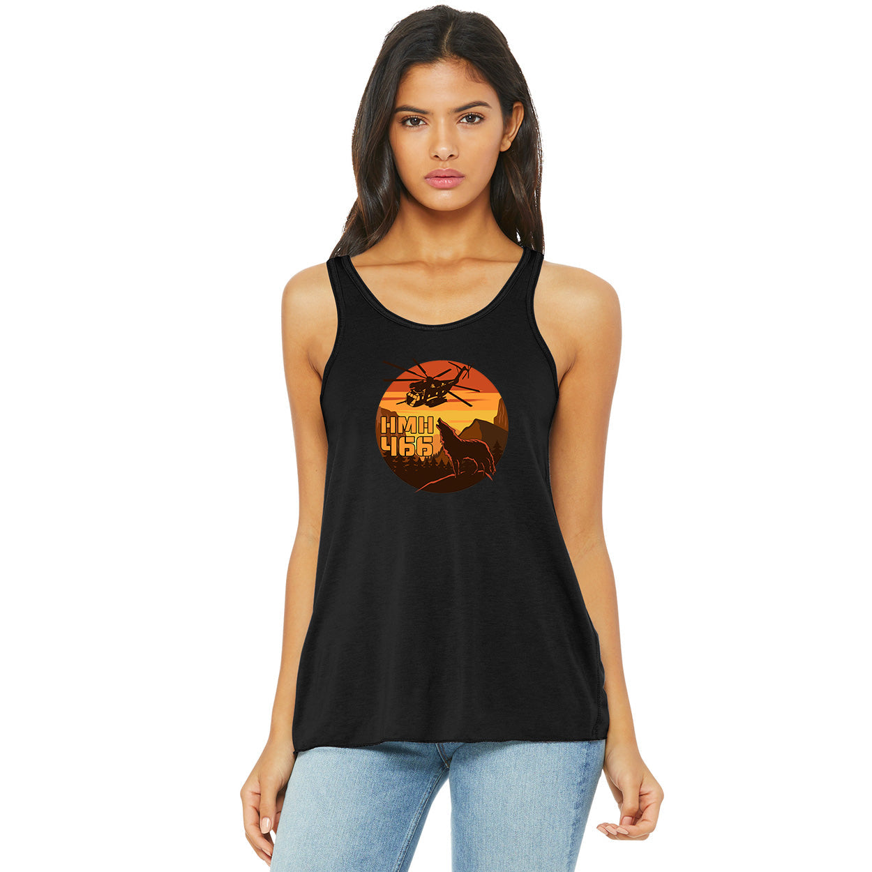 HMH-466 SUNSET BELLA+CANVAS FLOWY RACERBACK TANK
