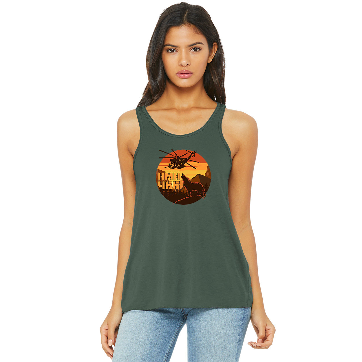 HMH-466 SUNSET BELLA+CANVAS FLOWY RACERBACK TANK