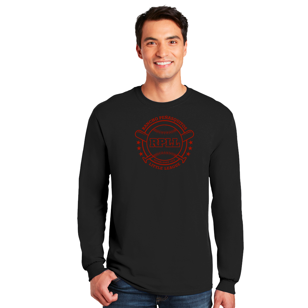 RPLL MEN'S 100% COTTON LONG SLEEVE T-SHIRT - RED OUTLINE