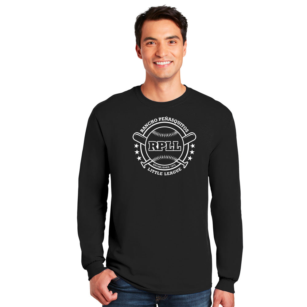 RPLL Men's 100% Cotton Long Sleeve T-Shirt - White Outline